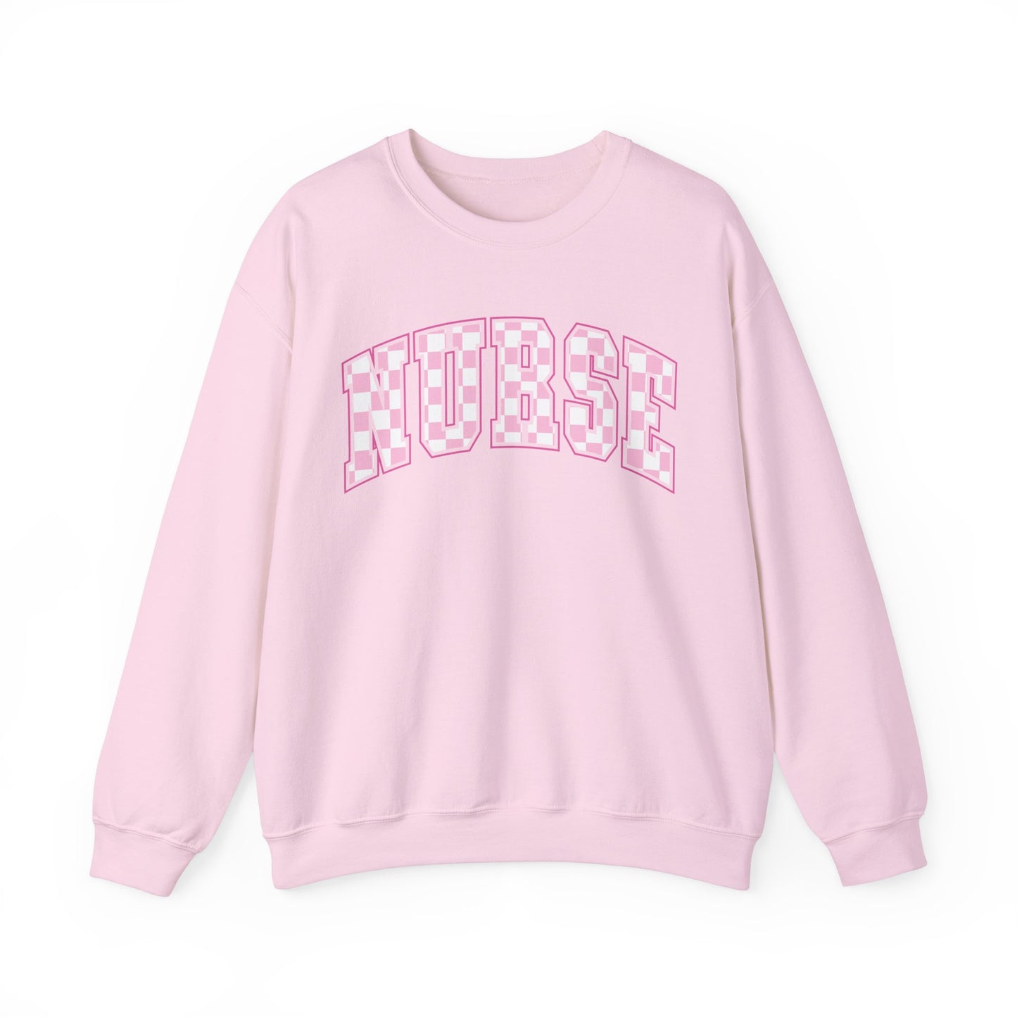 Retro Checkered Pink Nurse Gildan Sweatshirt