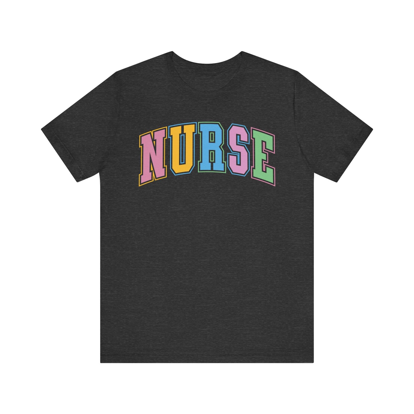 Multi Color Nurse Varsity Letter Tshirt, NICau, PICU, emergency department, labor and delivery