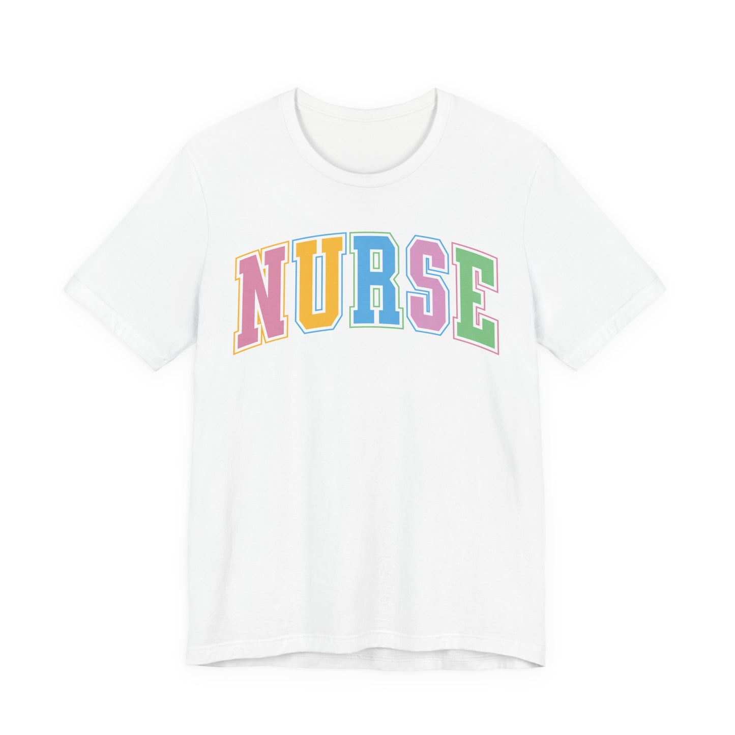 Multi Color Nurse Varsity Letter Tshirt, NICau, PICU, emergency department, labor and delivery