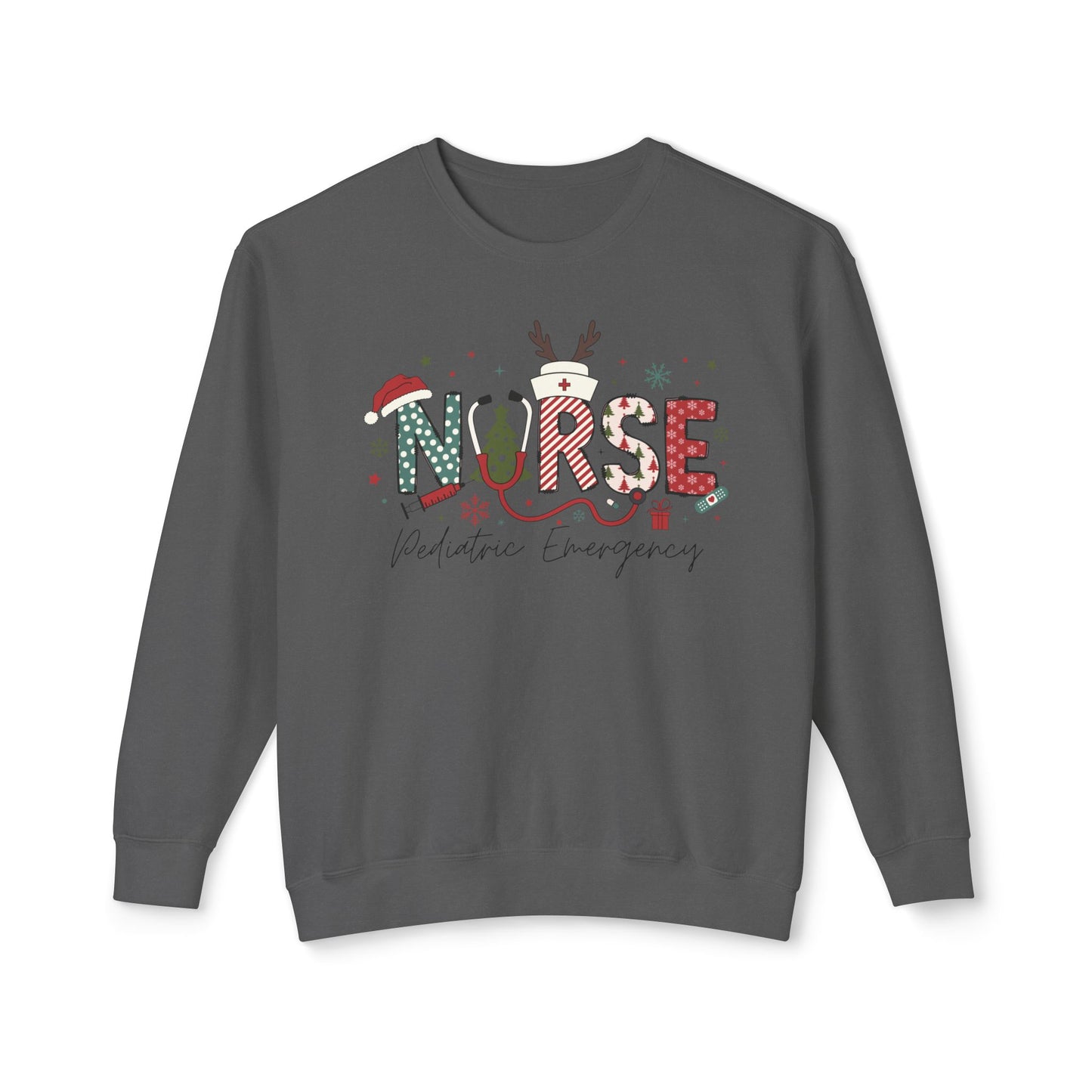 Comfort colors emergency pediatric Christmas nurse sweatshirt