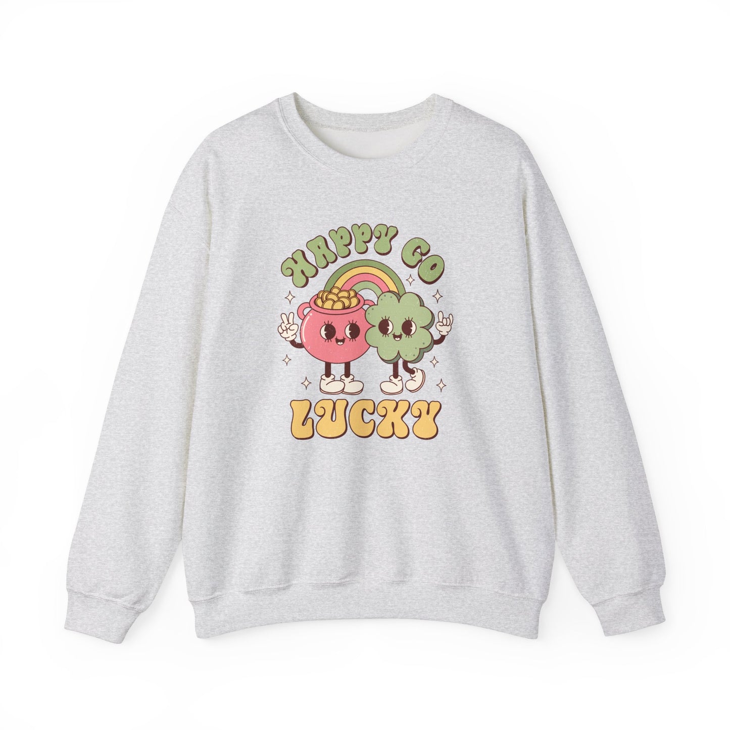 Happy Go Lucky St. Patricks Day sweatshirt, St. Pattys Nurse sweatshirt, ED RN, NICU, Teacher, Nurse Sweatshirt, Retro St. Pattys