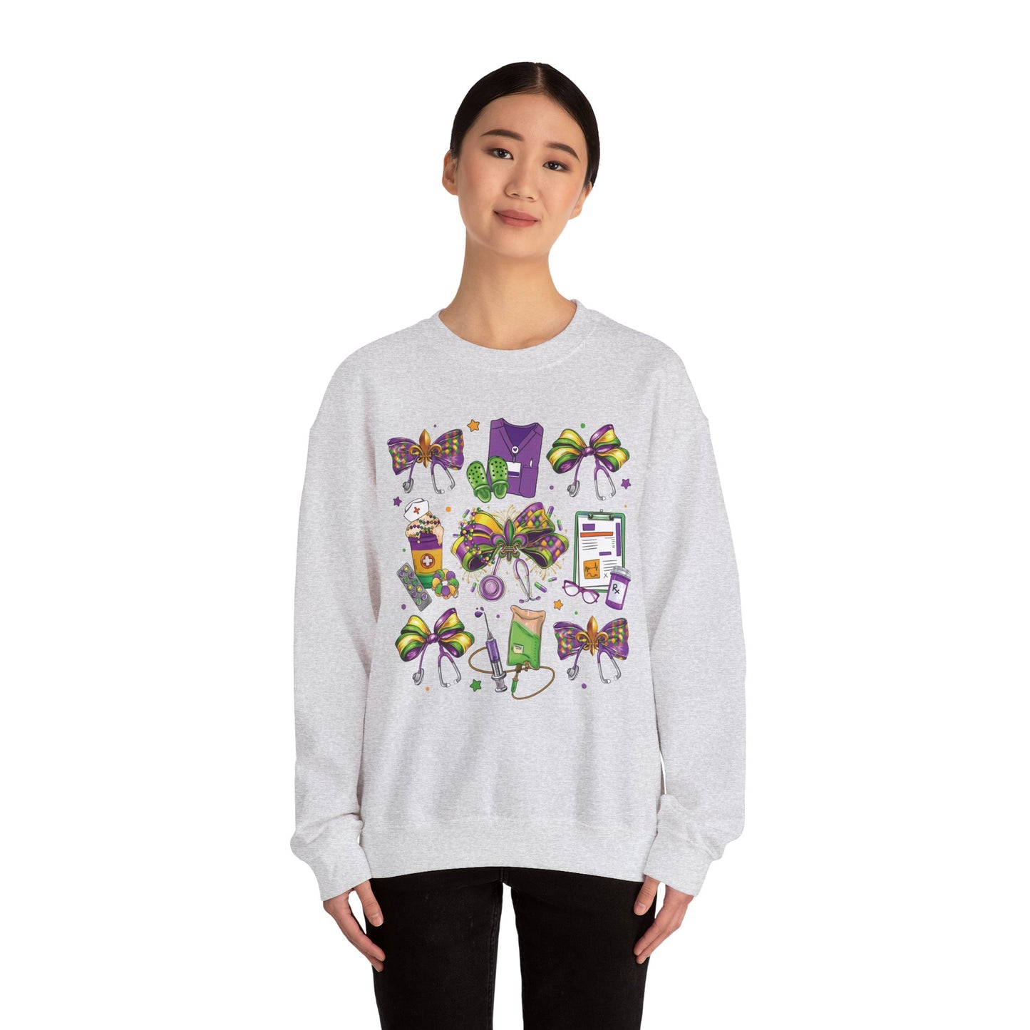 Mardi Gras Nurse Gildan Sweatshirt