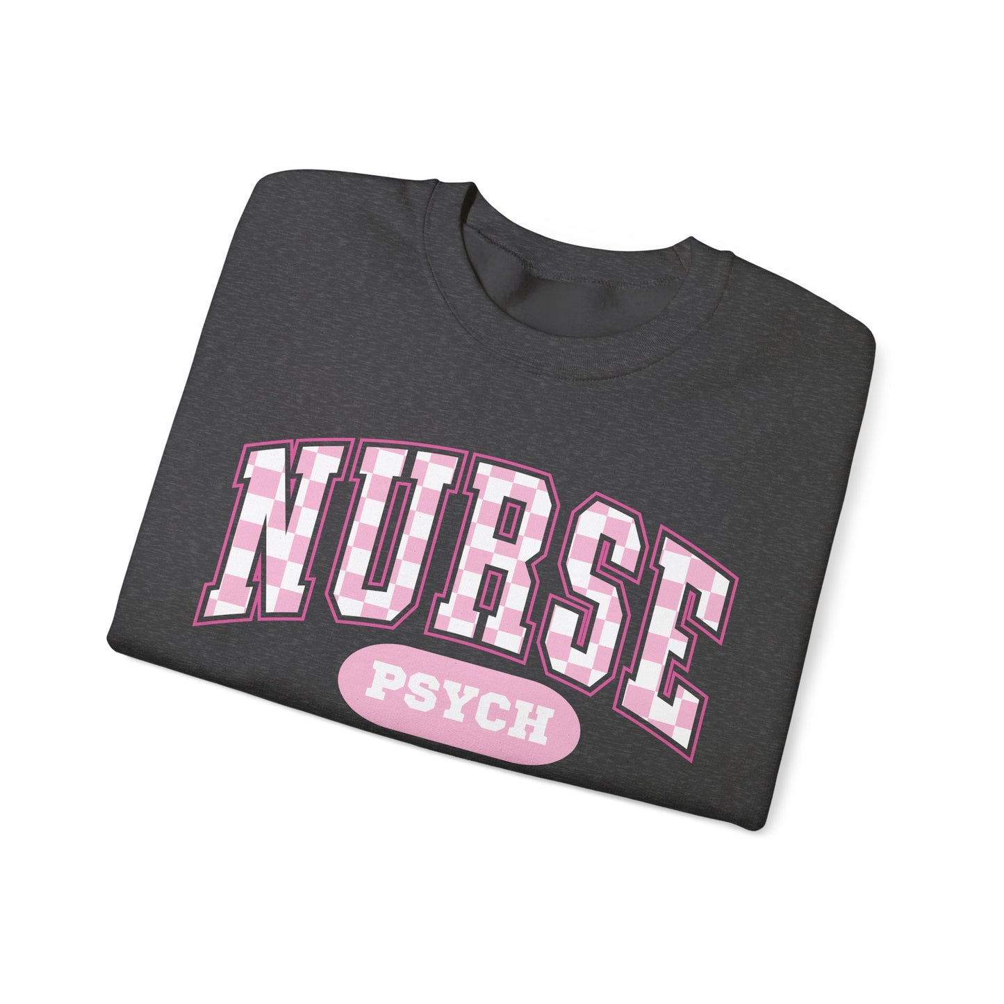 Psych Nurse Retro Checkered Varsity Letter Nurse Sweatshirt