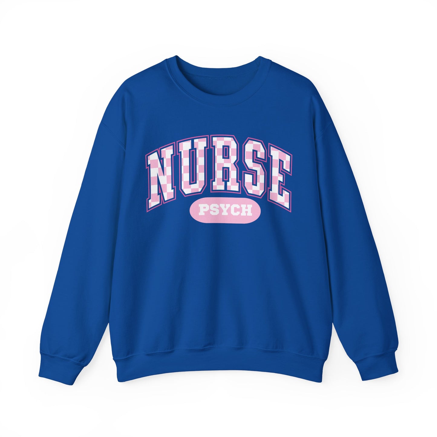 Psych Nurse Retro Checkered Varsity Letter Nurse Sweatshirt