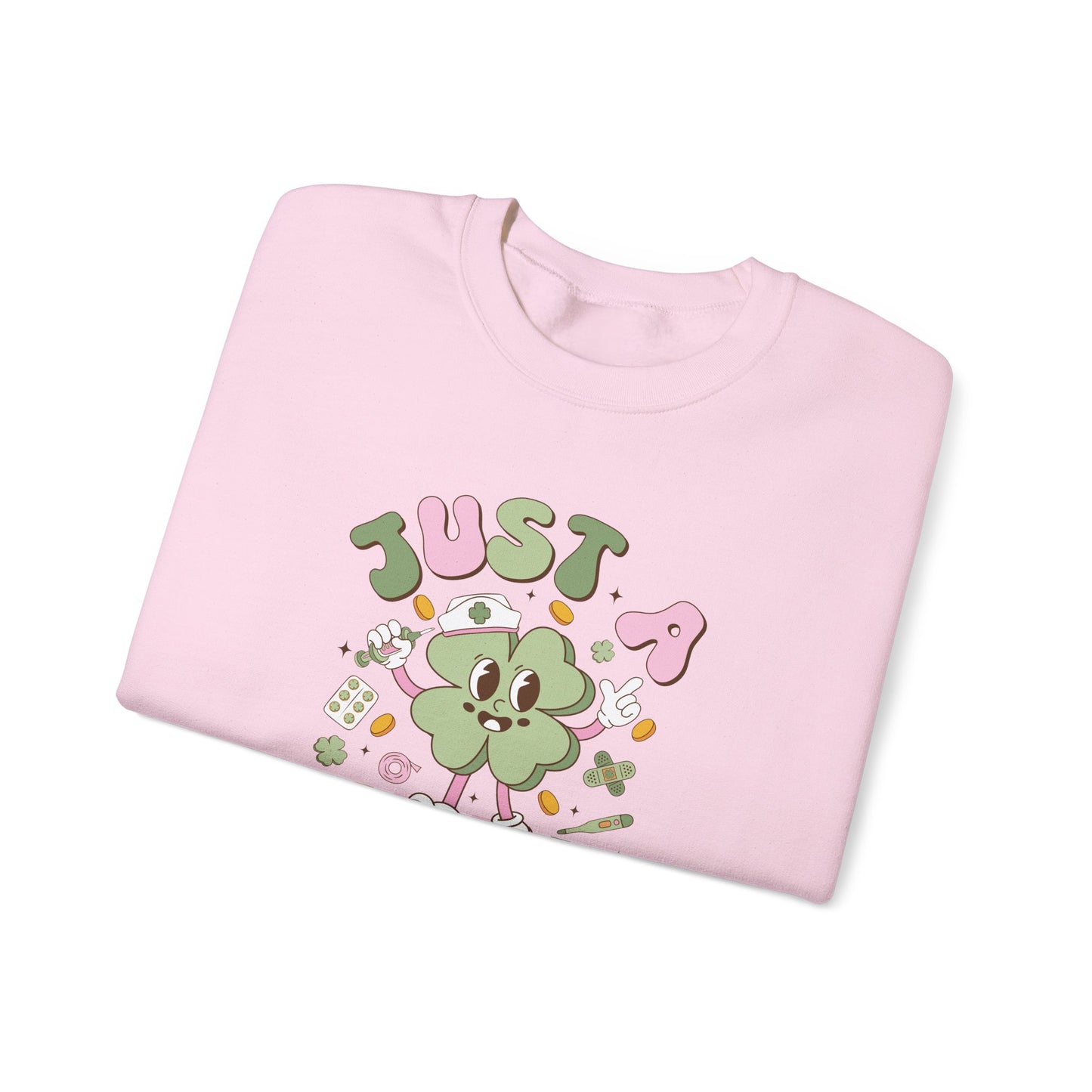 Just a little pinch Adorable Nurse St. Patricks Day Sweatshirt,  RN sweatershirt, ER Nurse, NICU Nurse, PICU nurse, clover, lucky nurse sweatshirt.