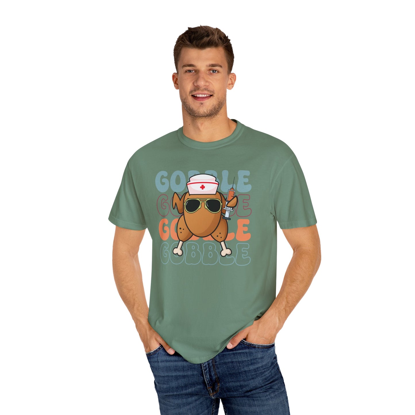 Funny gobble gobble turkey  Thanksgiving Comfort colors tshirt