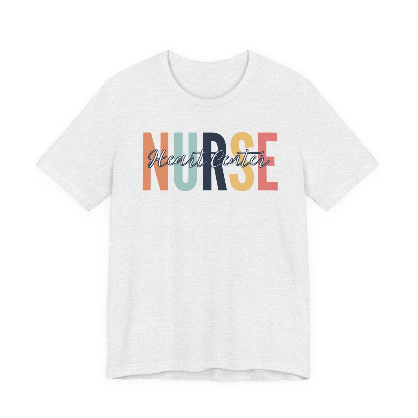Heart center rainbow neutral Peds nurse Shirt, Gift for nurse, Graduation gift, birthday gift for nurse, ER nurse, RN shirt.