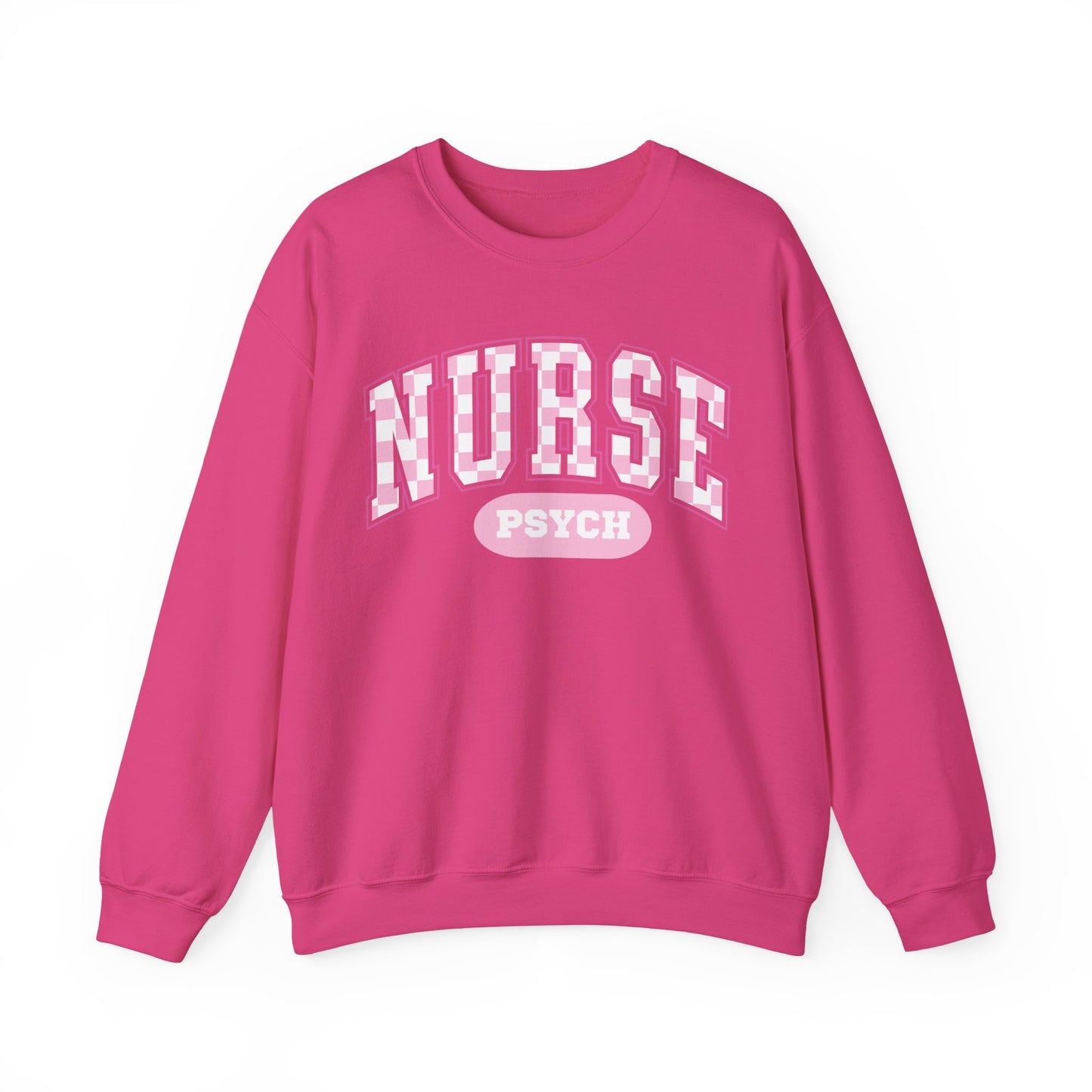 Psych Nurse Retro Checkered Varsity Letter Nurse Sweatshirt