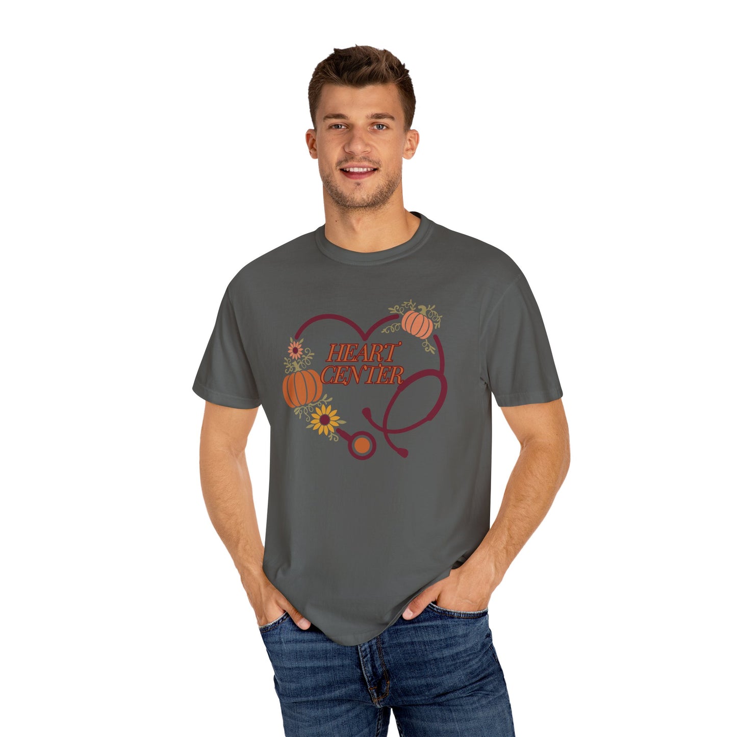 Fall heart center  Stethoscope heart, fall shirt, gift for nurse,cute holiday shirt, comfort colors, thanksgiving shirt