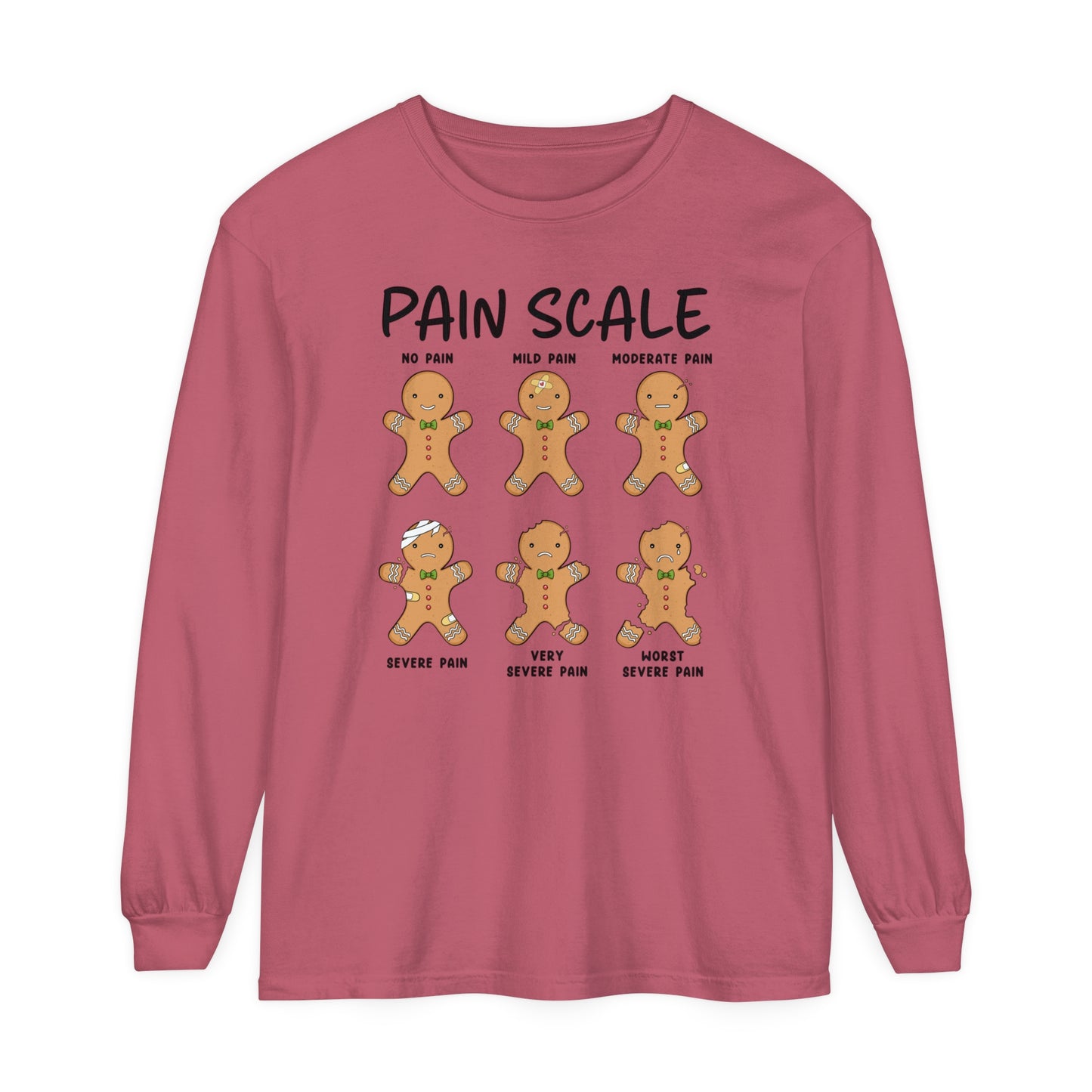 Christmas Nurse  Shirt, Gingerbread Nurse Shirt, Pain Scale, funny nurse Christmas Long Sleeve, Nurse Christmas, Christmas comfort colors,