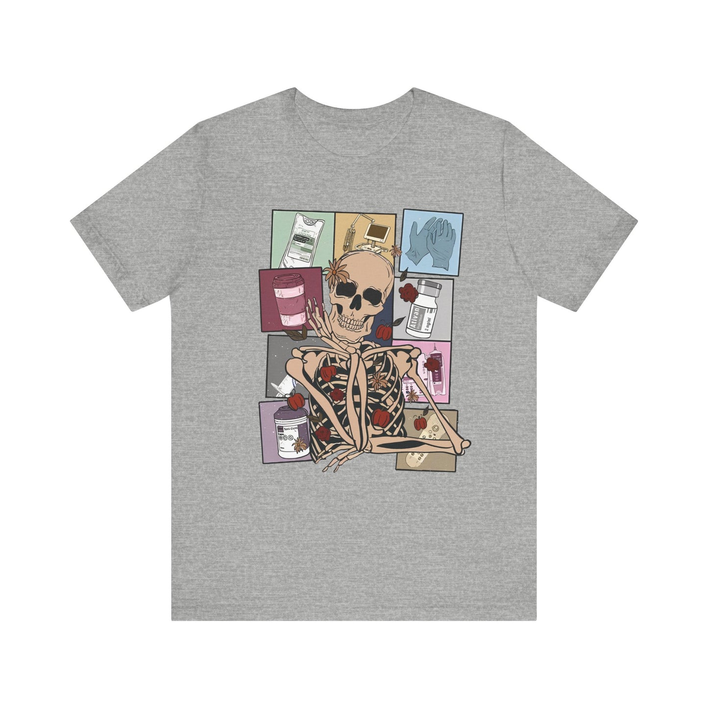 Funny skeleton nurse tshirt, Halloween sweatshirt, spooky season, ER RN, NICU nurse,  Halloween Nurse,, floral Halloween ghost,