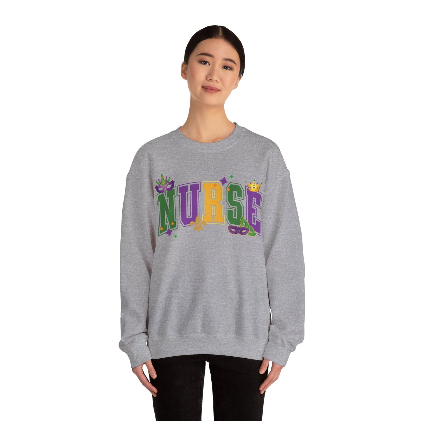 Mardi Gras Nurse Gildan Sweatshirt
