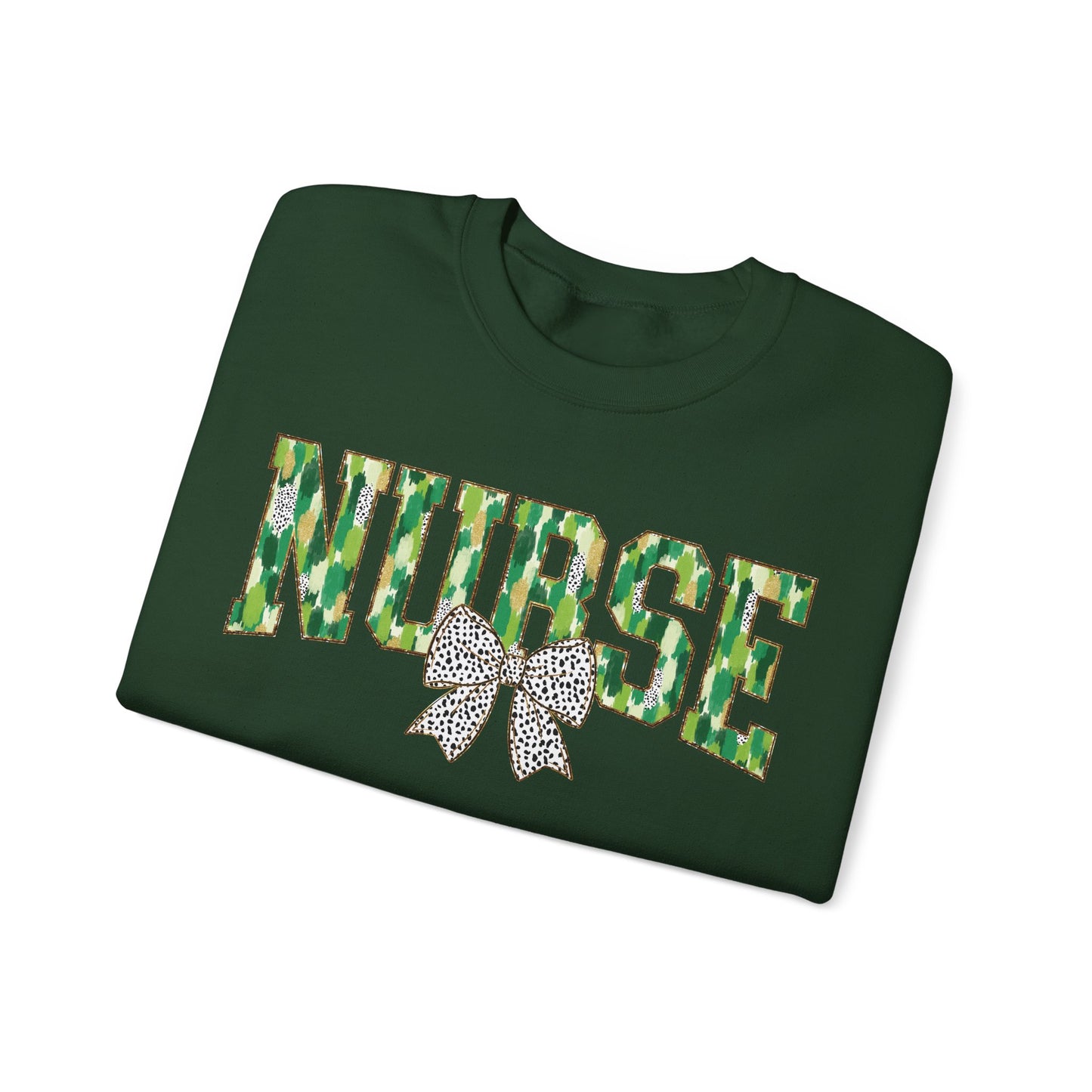 Nurse St. Patricks Day Sweatshirt Coquette Bow,  RN sweatershirt, ER Nurse, NICU Nurse, PICU nurse, clover, lucky nurse sweatshirt.