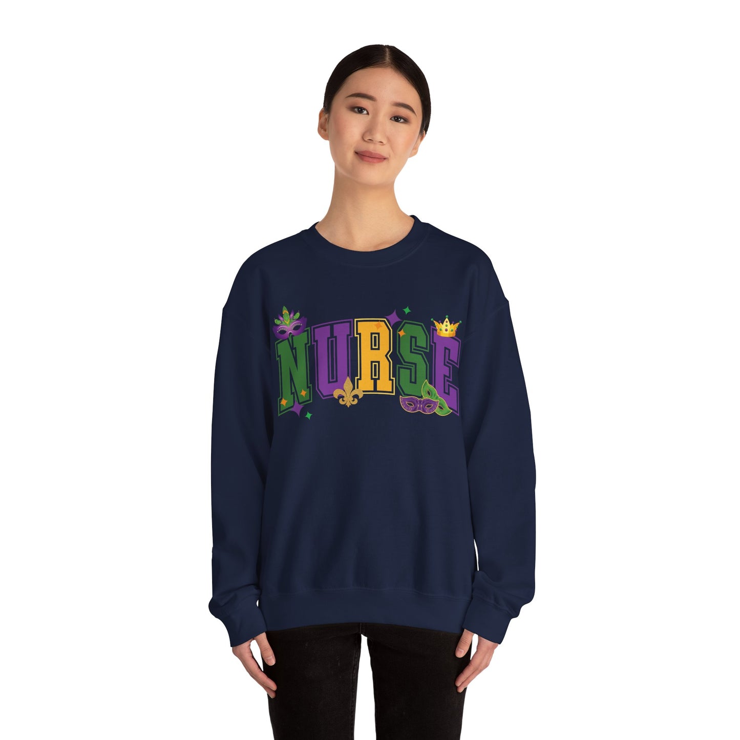 Mardi Gras Nurse Gildan Sweatshirt