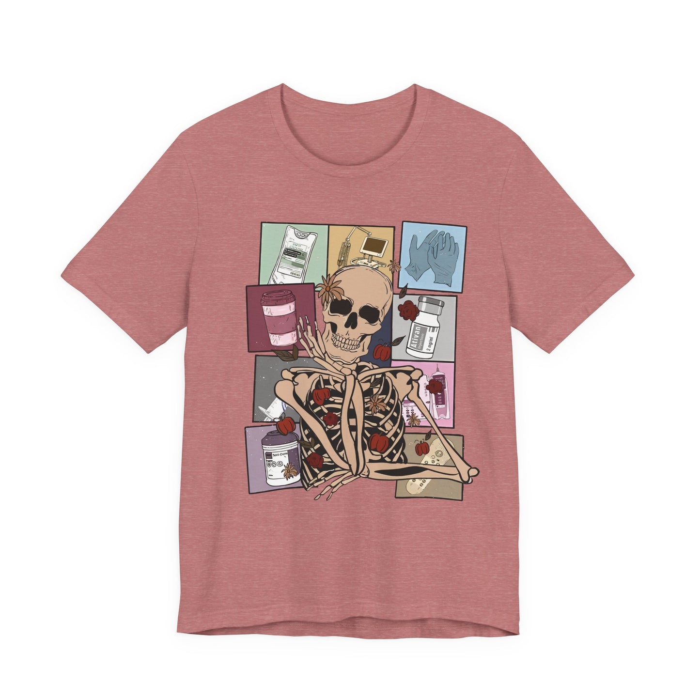 Funny skeleton nurse tshirt, Halloween sweatshirt, spooky season, ER RN, NICU nurse,  Halloween Nurse,, floral Halloween ghost,