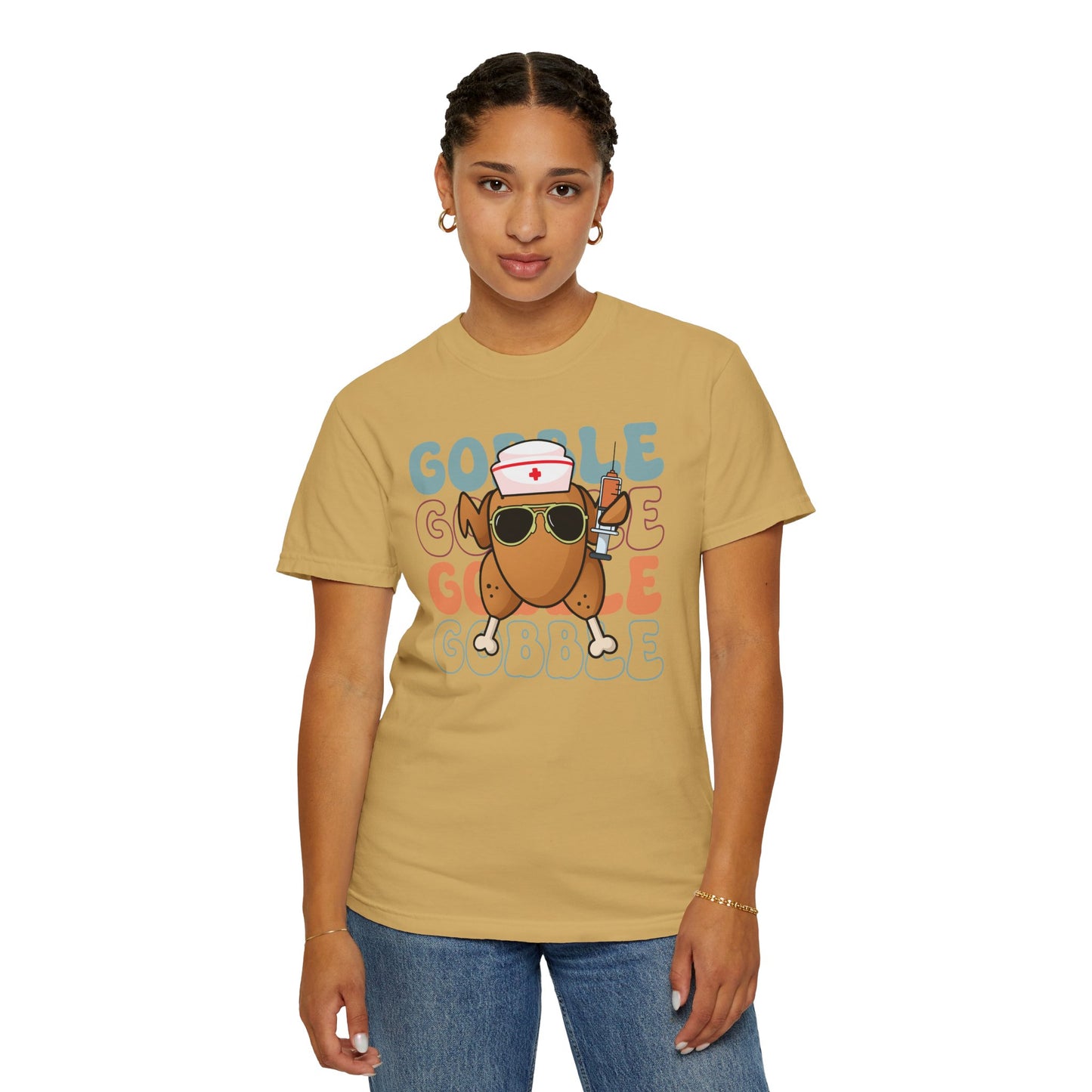 Funny gobble gobble turkey  Thanksgiving Comfort colors tshirt