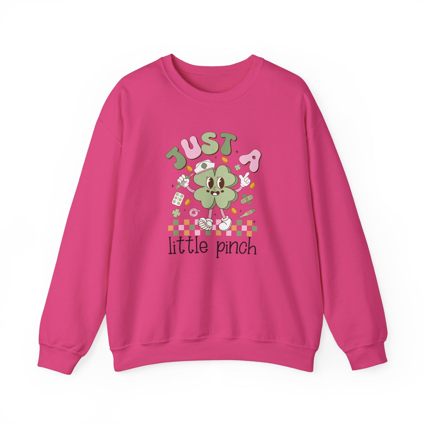 Just a little pinch Adorable Nurse St. Patricks Day Sweatshirt,  RN sweatershirt, ER Nurse, NICU Nurse, PICU nurse, clover, lucky nurse sweatshirt.