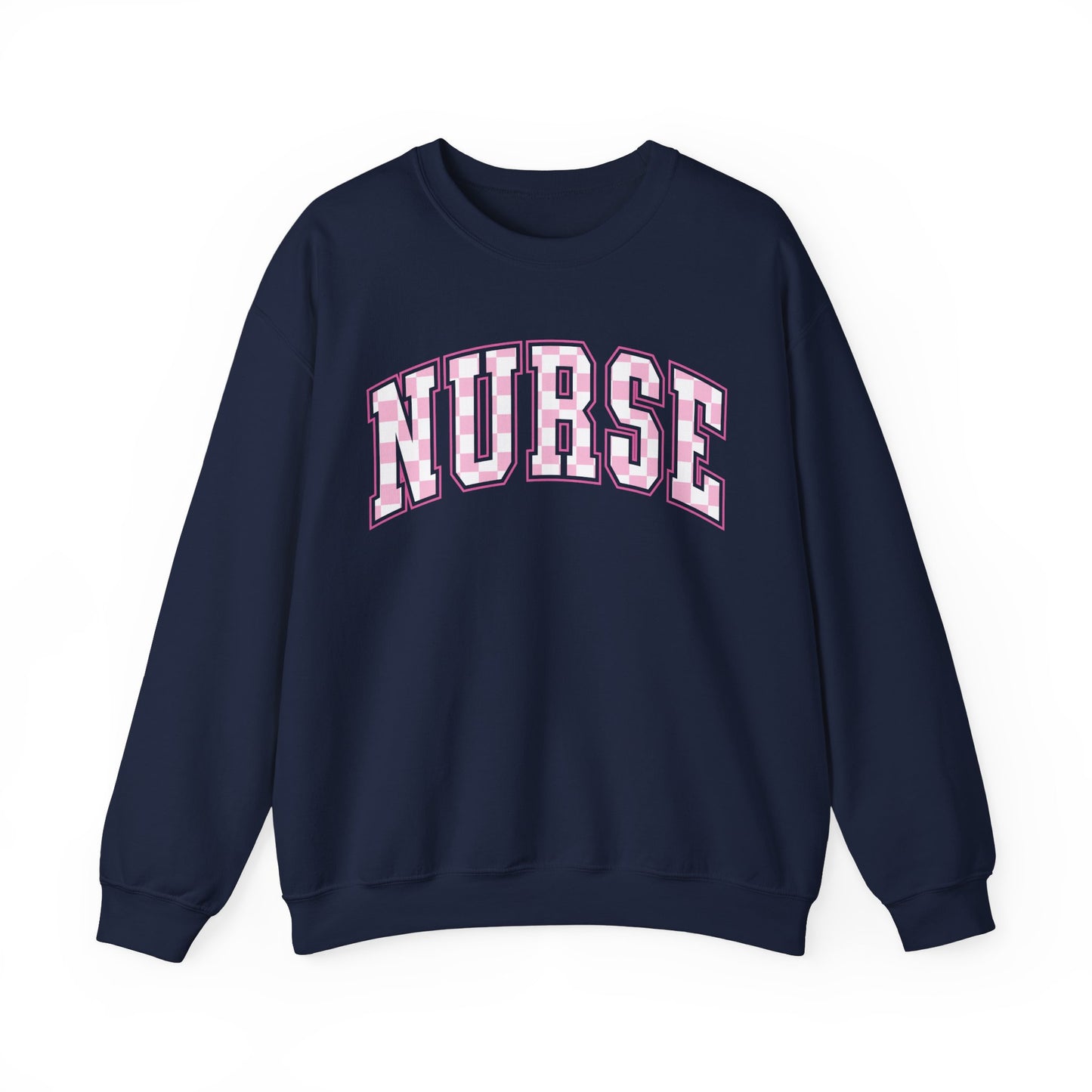 Retro Checkered Pink Nurse Gildan Sweatshirt