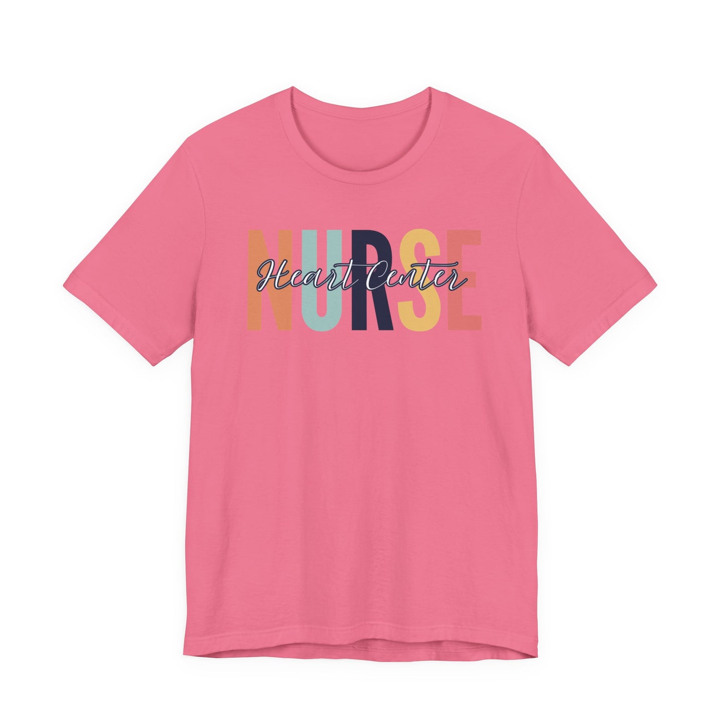 Heart center rainbow neutral Peds nurse Shirt, Gift for nurse, Graduation gift, birthday gift for nurse, ER nurse, RN shirt.