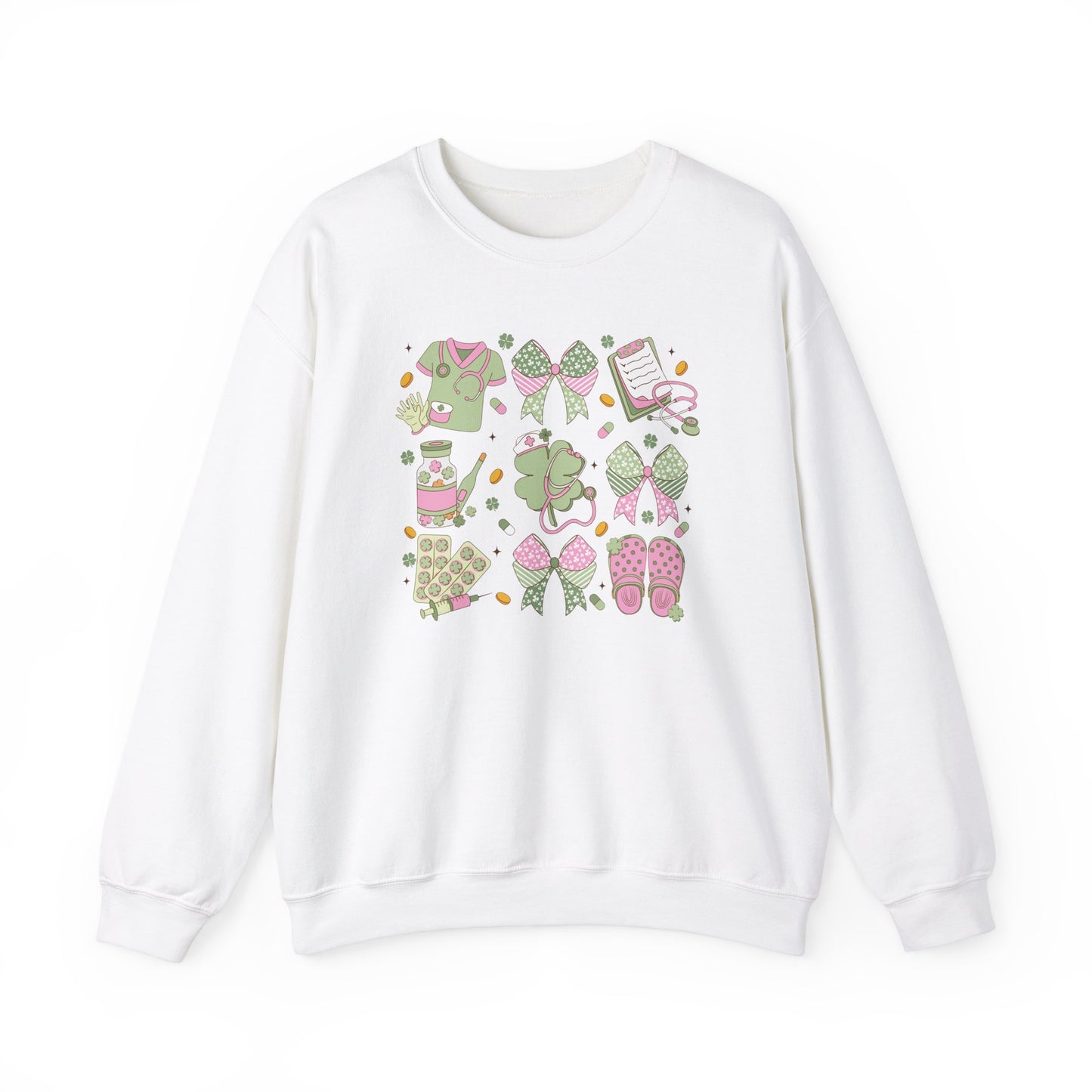 Adorable Nurse St. Patricks Day Sweatshirt,  RN sweatershirt, ER Nurse, NICU Nurse, PICU nurse, clover, lucky nurse sweatshirt.