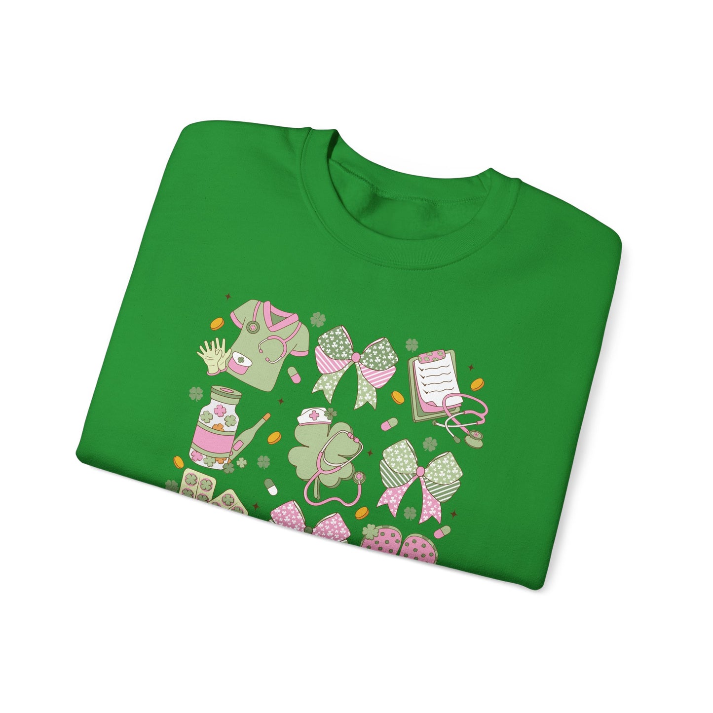 Adorable Nurse St. Patricks Day Sweatshirt,  RN sweatershirt, ER Nurse, NICU Nurse, PICU nurse, clover, lucky nurse sweatshirt.