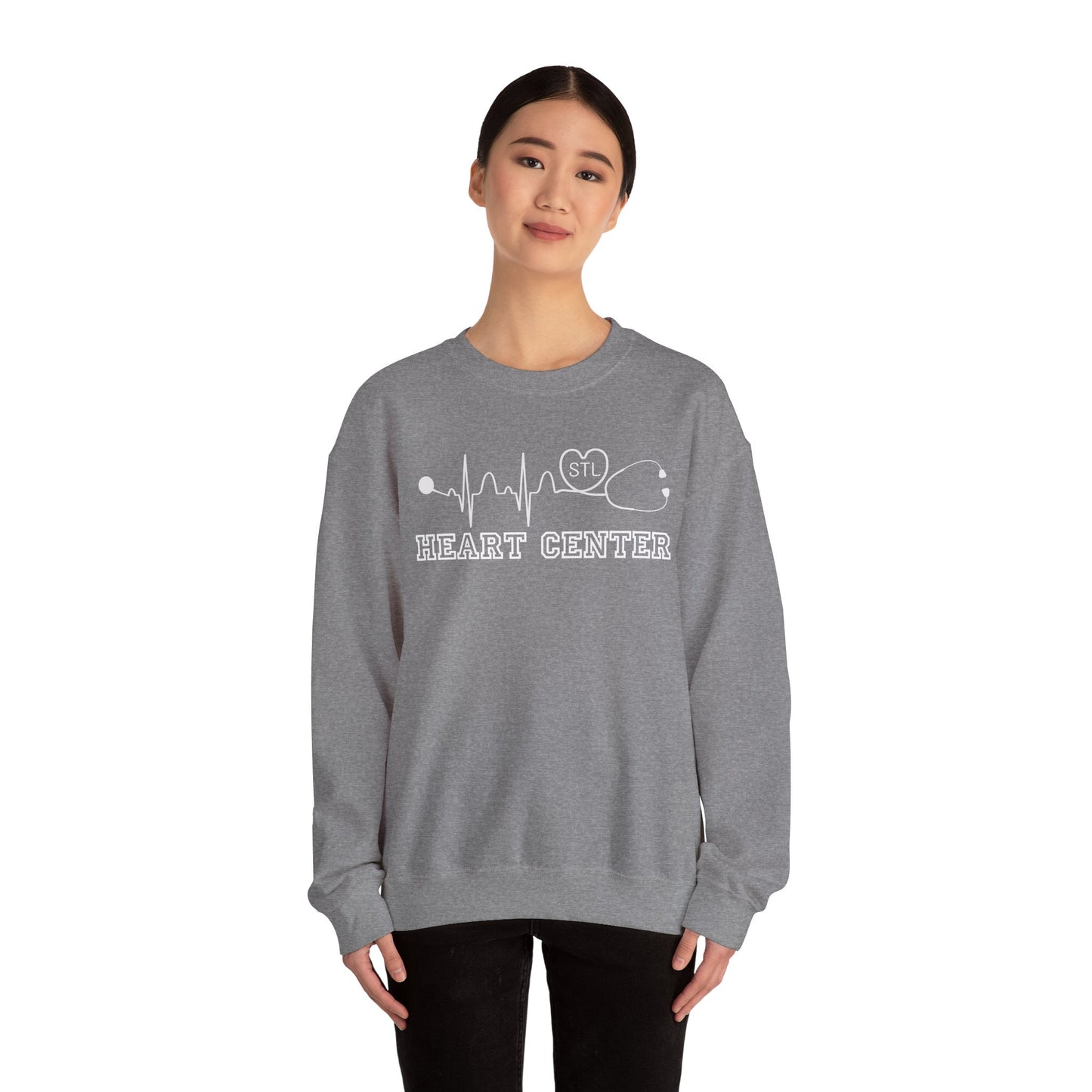 STL Heart Center EKG Gildan Sweatshirt, perfect to show you red and support heart disease!