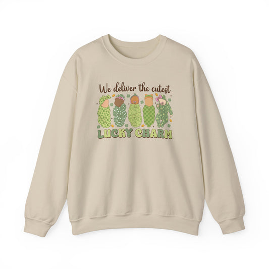 L & D Lucky Charms  Nurse St. Patricks Day Sweatshirt,  RN sweatershirt, ER Nurse, NICU Nurse, PICU nurse, clover, lucky nurse sweatshirt.