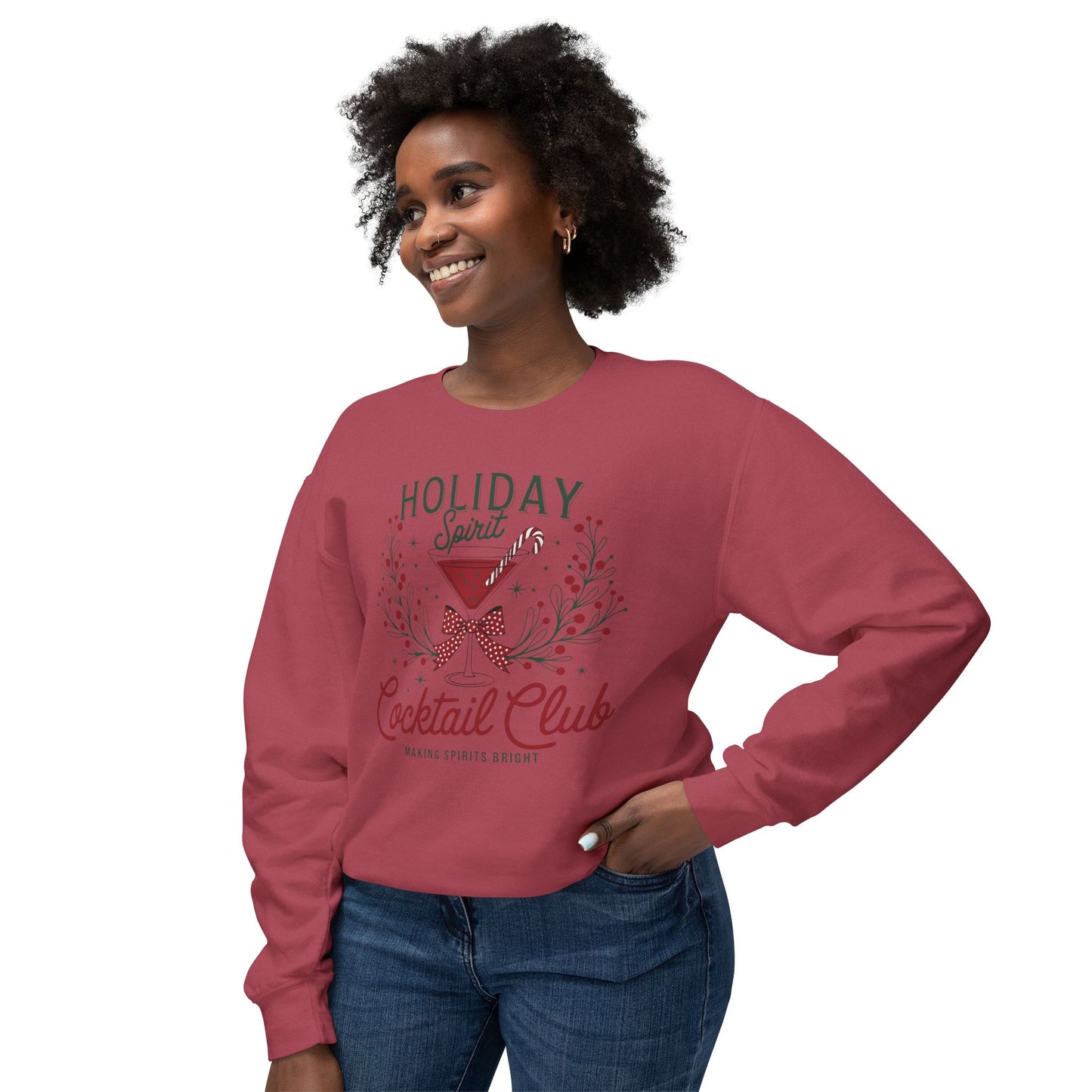 Christmas Cocktail Clubsweatshirt, Cute Christmas comfort colors sweatshirt