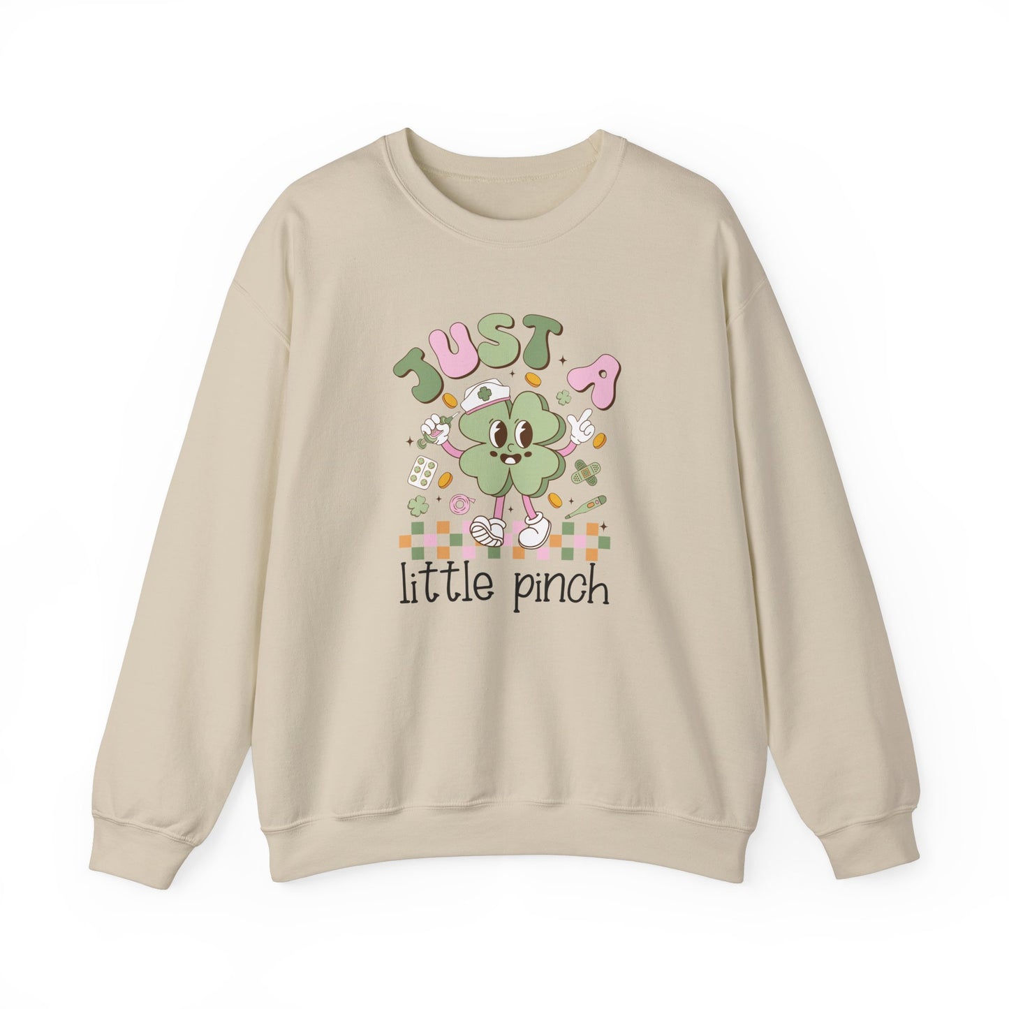 Just a little pinch Adorable Nurse St. Patricks Day Sweatshirt,  RN sweatershirt, ER Nurse, NICU Nurse, PICU nurse, clover, lucky nurse sweatshirt.