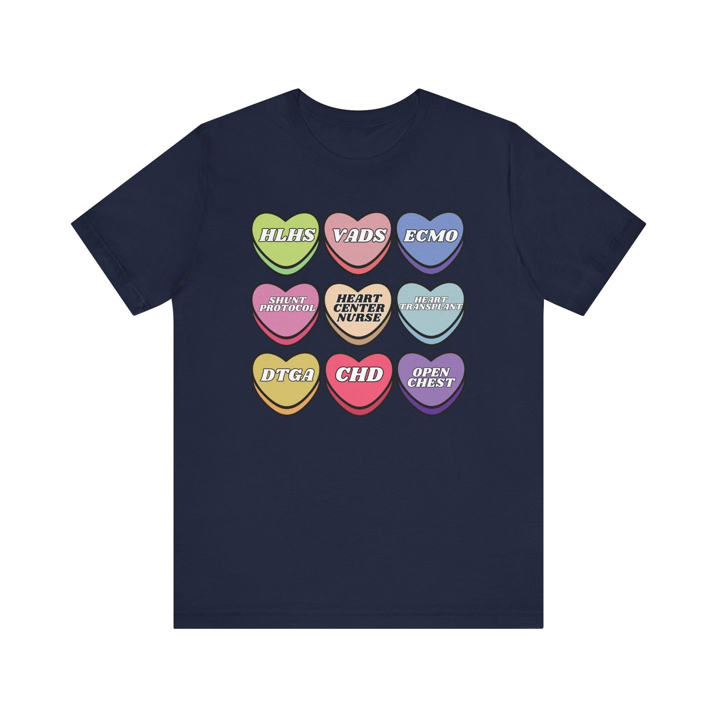 Heart Center Nurse Valentine’s Day comfy Bella Canvas T shirt , Cute Candy Heart Sayings, match your coworkers this Valentine’s Day