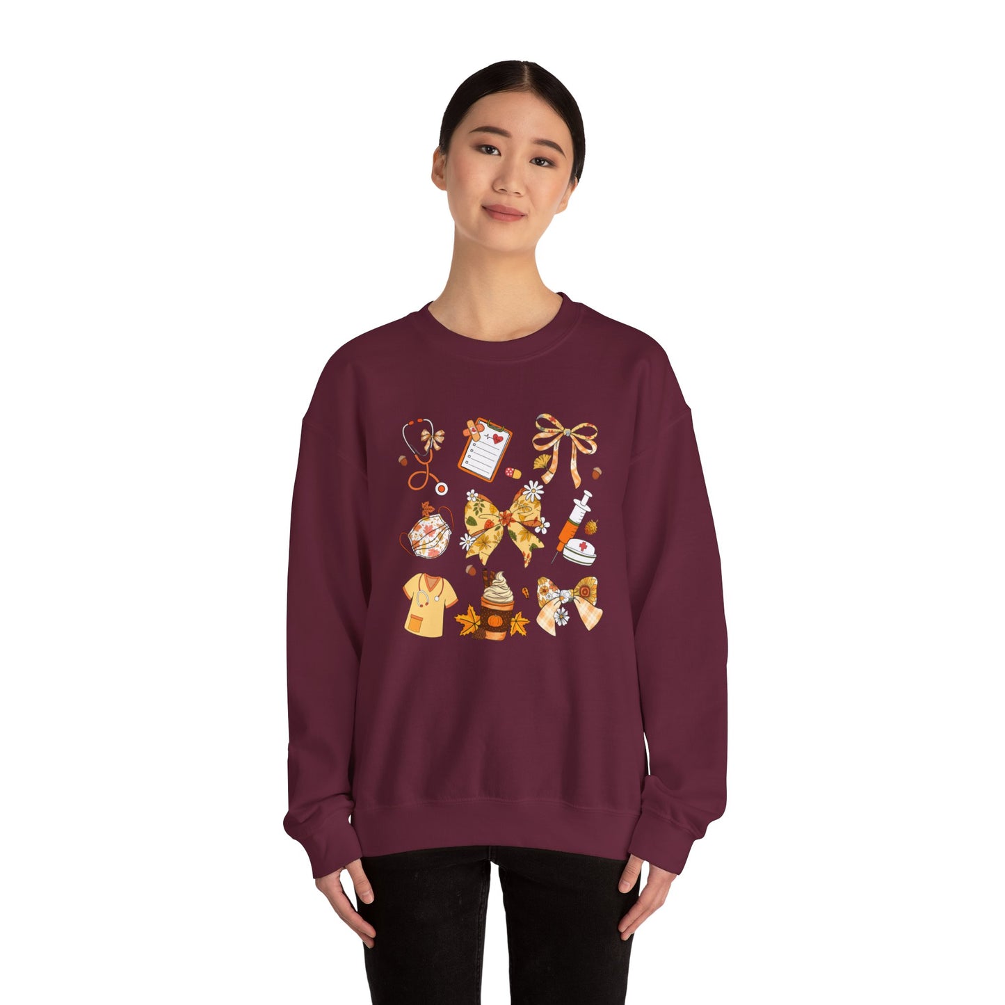 Cute Fall nurse Sweatshirt for all Fall Months, Nurse shirt, gift for nurse, coquette bow, everything fall