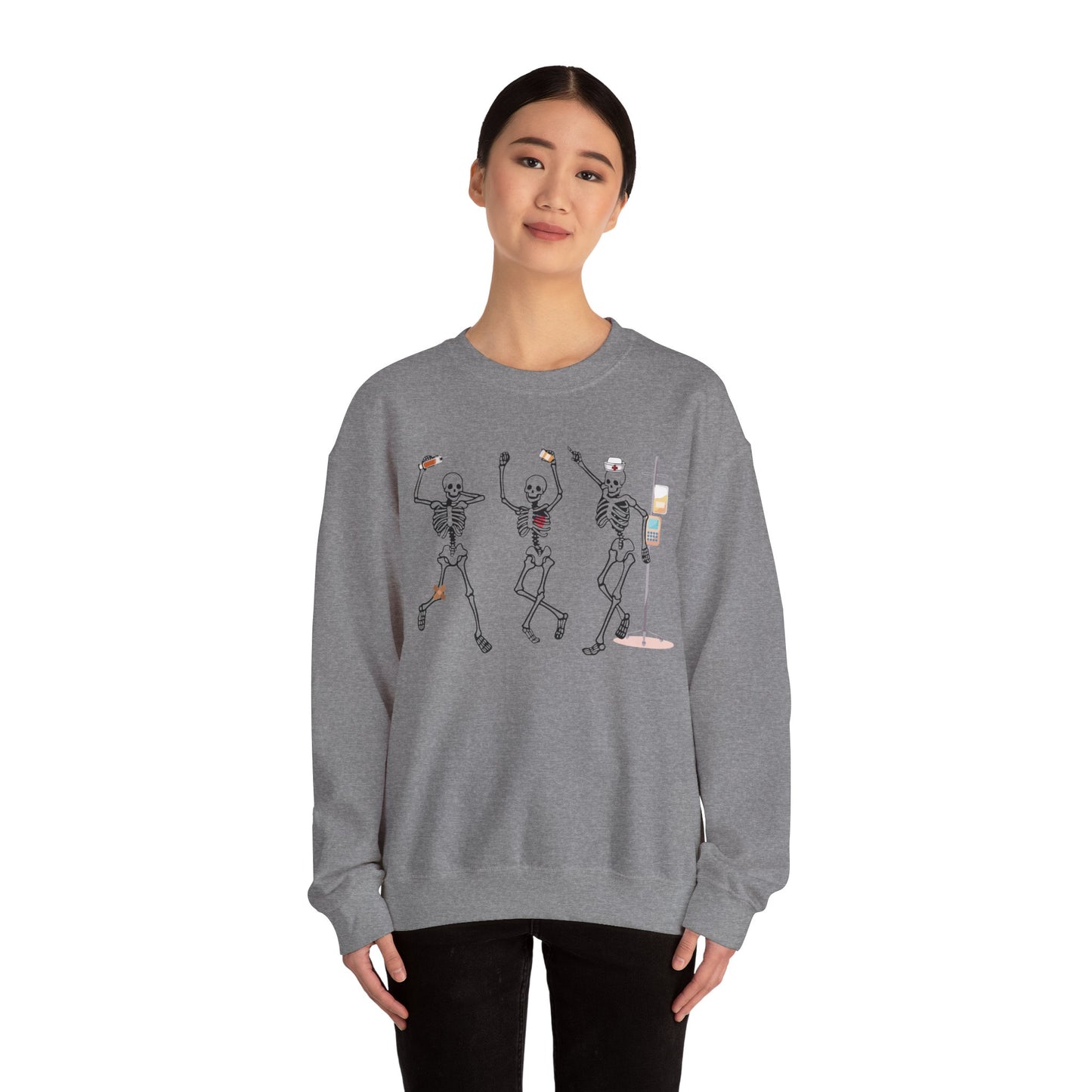 Dancing Skeleton Halloween Sweatshirt, Halloween sweatshirt, nurse sweater , spooky season, funny Halloween sweatshirt
