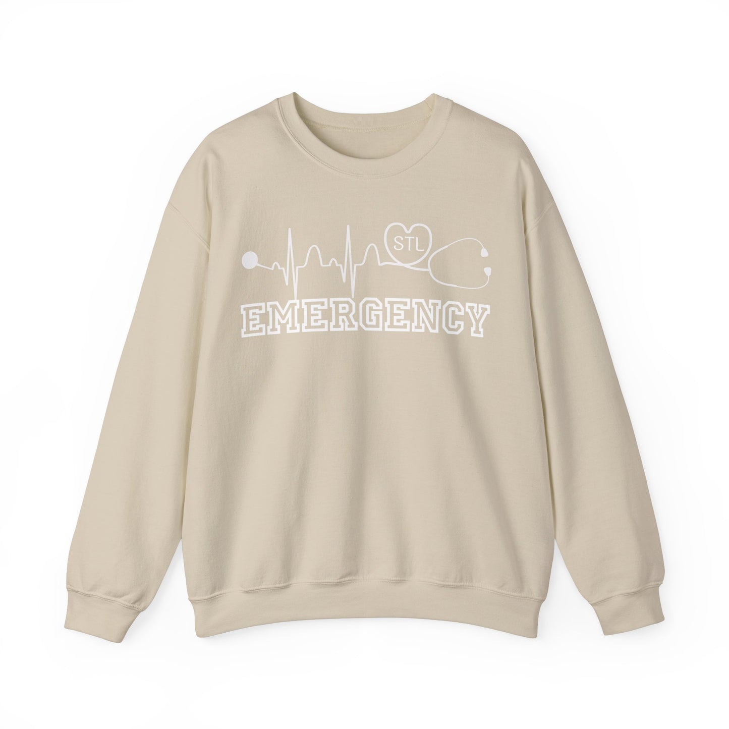 STL Emergency Room Comfy Gildan Sweatshirt, EKG STL  love, wear out or at work!