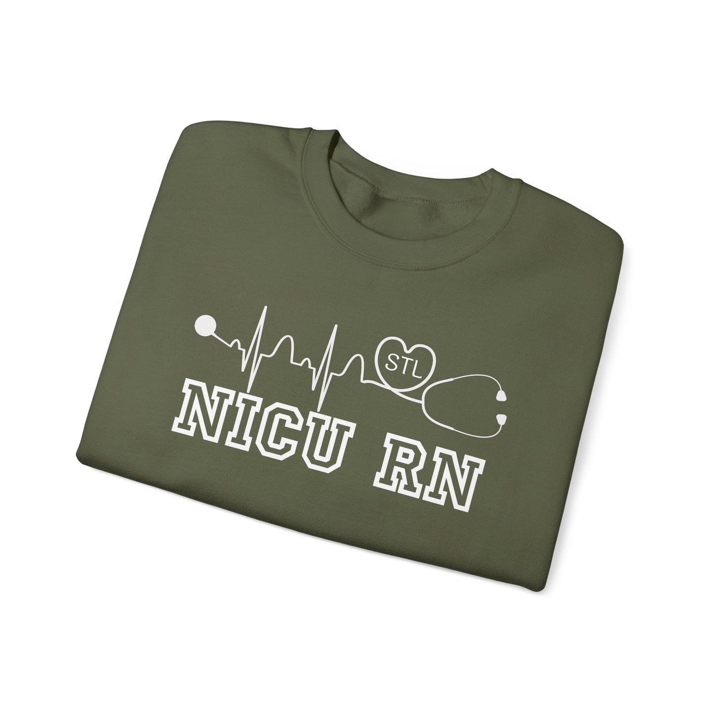 STL NICU RN Comfy Gildan Sweatshirt, EKG STL  love, wear out or at work!