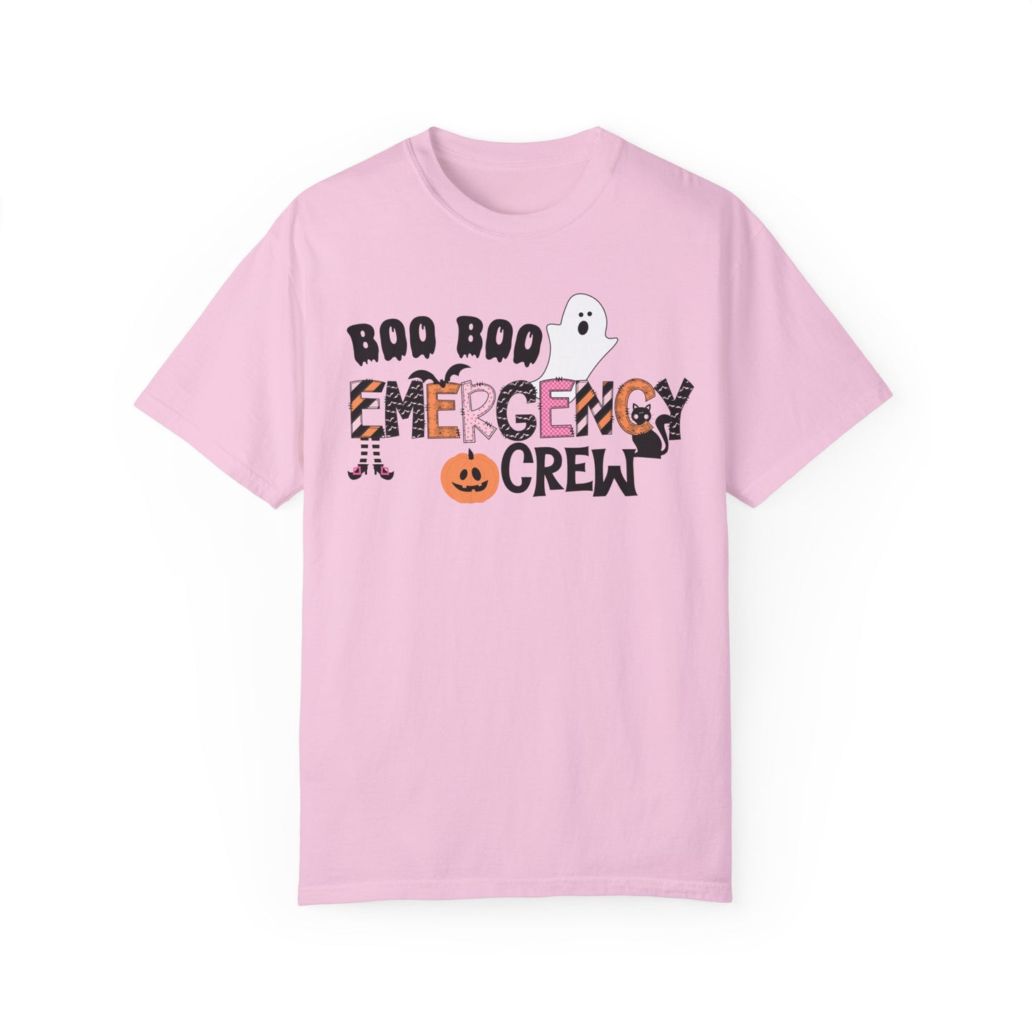 Boo boo crew nurse shirt, emergency nurse, RN Halloween shirt , comfort colors pink and orange ghost shirt, boo,  ER RN, medical shirt