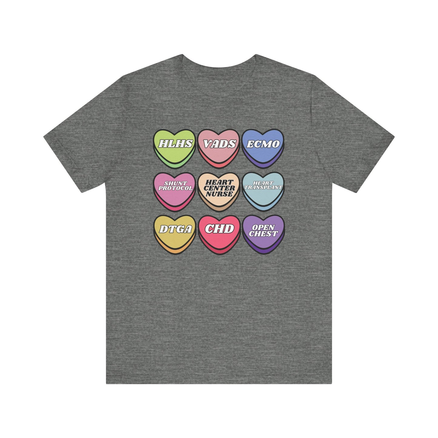 Heart Center Nurse Valentine’s Day comfy Bella Canvas T shirt , Cute Candy Heart Sayings, match your coworkers this Valentine’s Day
