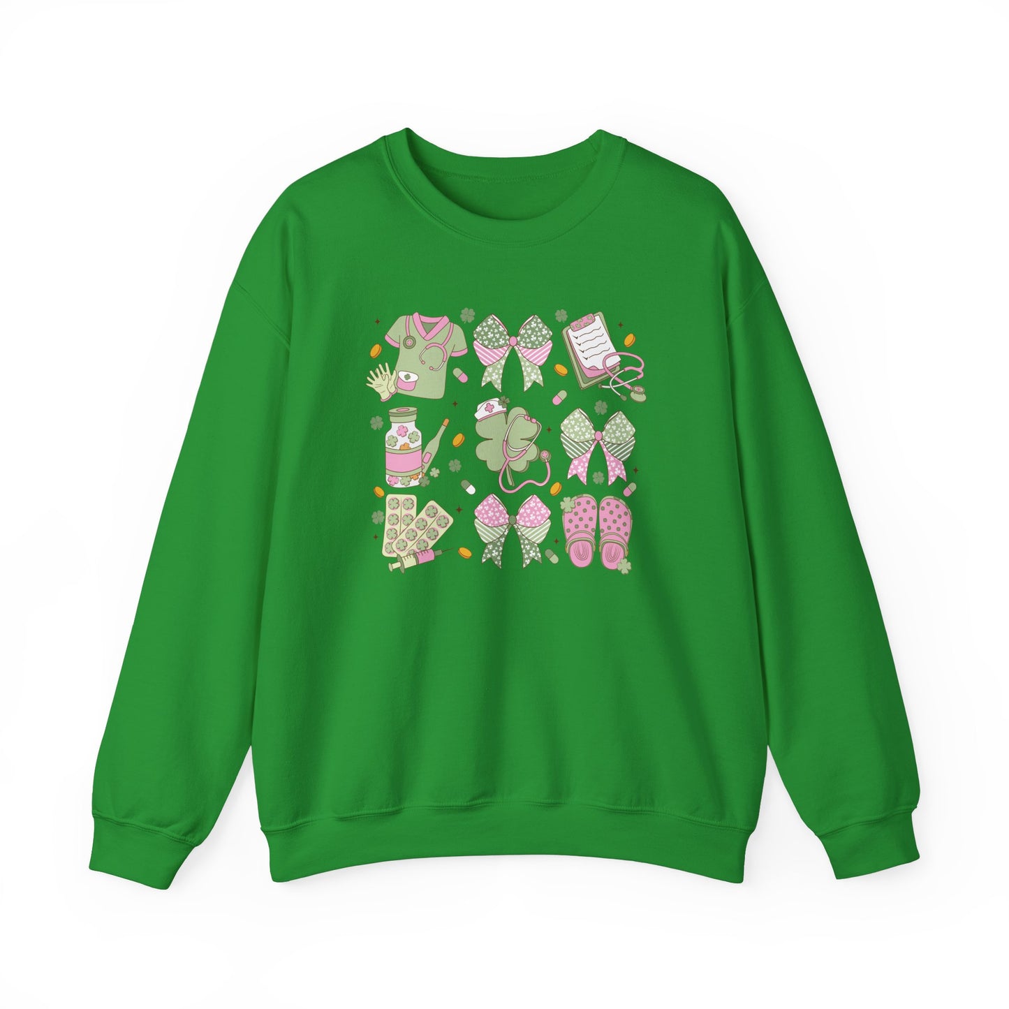 Adorable Nurse St. Patricks Day Sweatshirt,  RN sweatershirt, ER Nurse, NICU Nurse, PICU nurse, clover, lucky nurse sweatshirt.