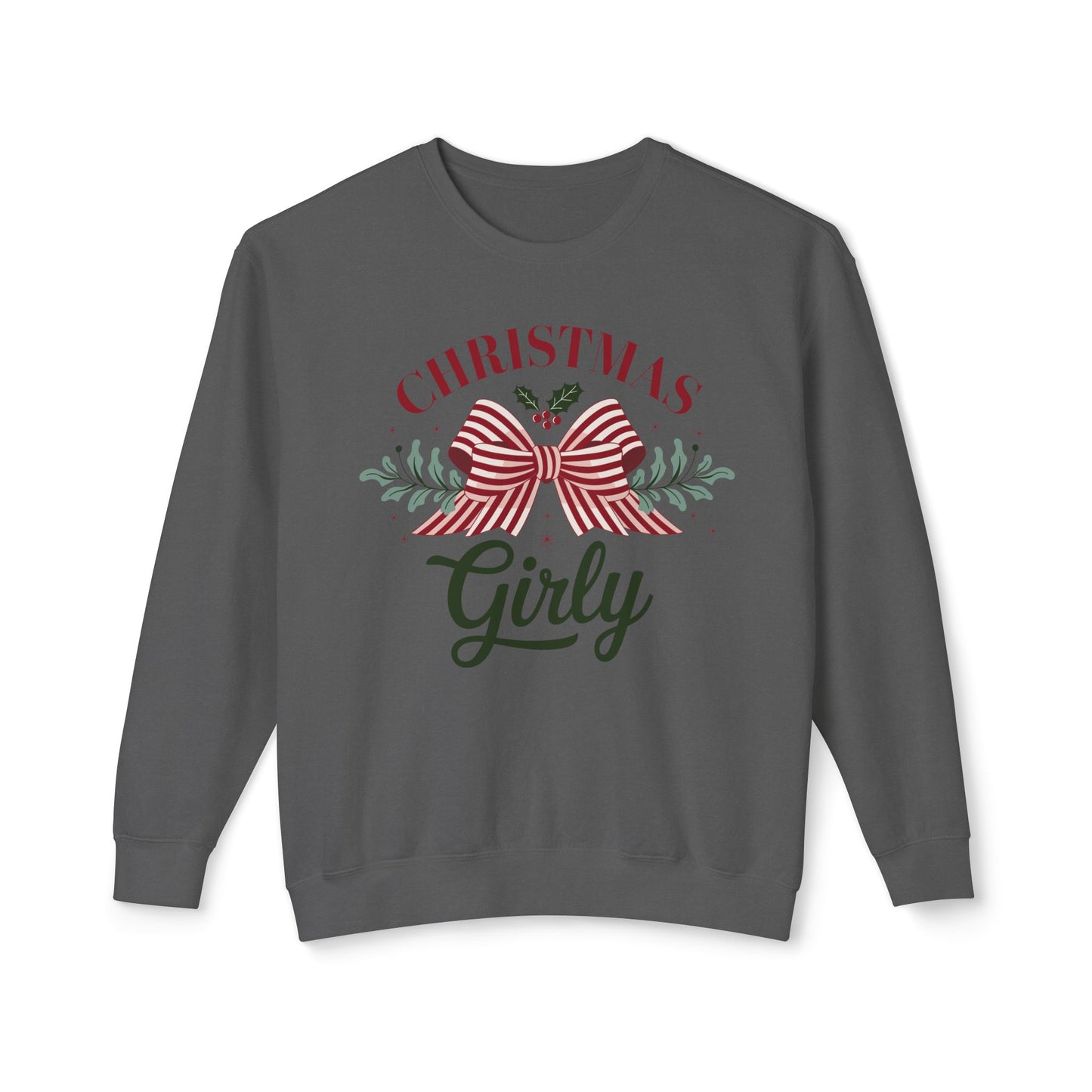 Christmas Girly, Cute Christmas comfort colors sweatshirt