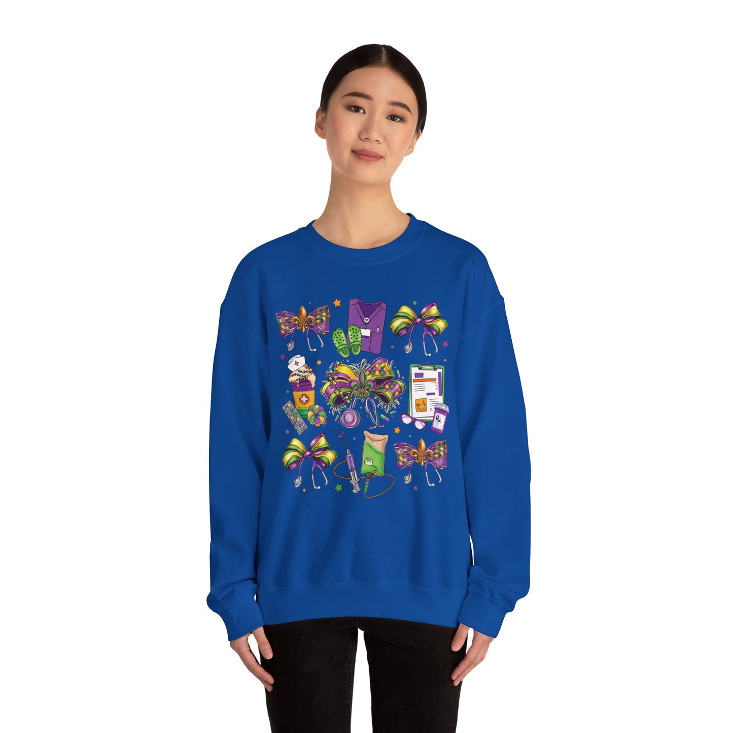 Mardi Gras Nurse Gildan Sweatshirt