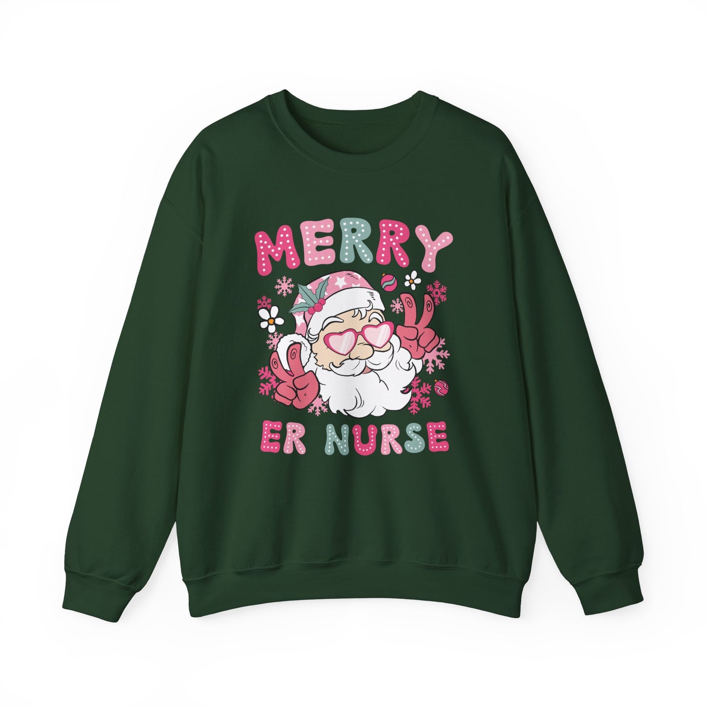 Christmas ER Nurse Sweatshirt, retro Santa comfort colors sweatshirt, Merry Nurse Sweatshirt, Nurse Gift, Holiday Sweatshirt