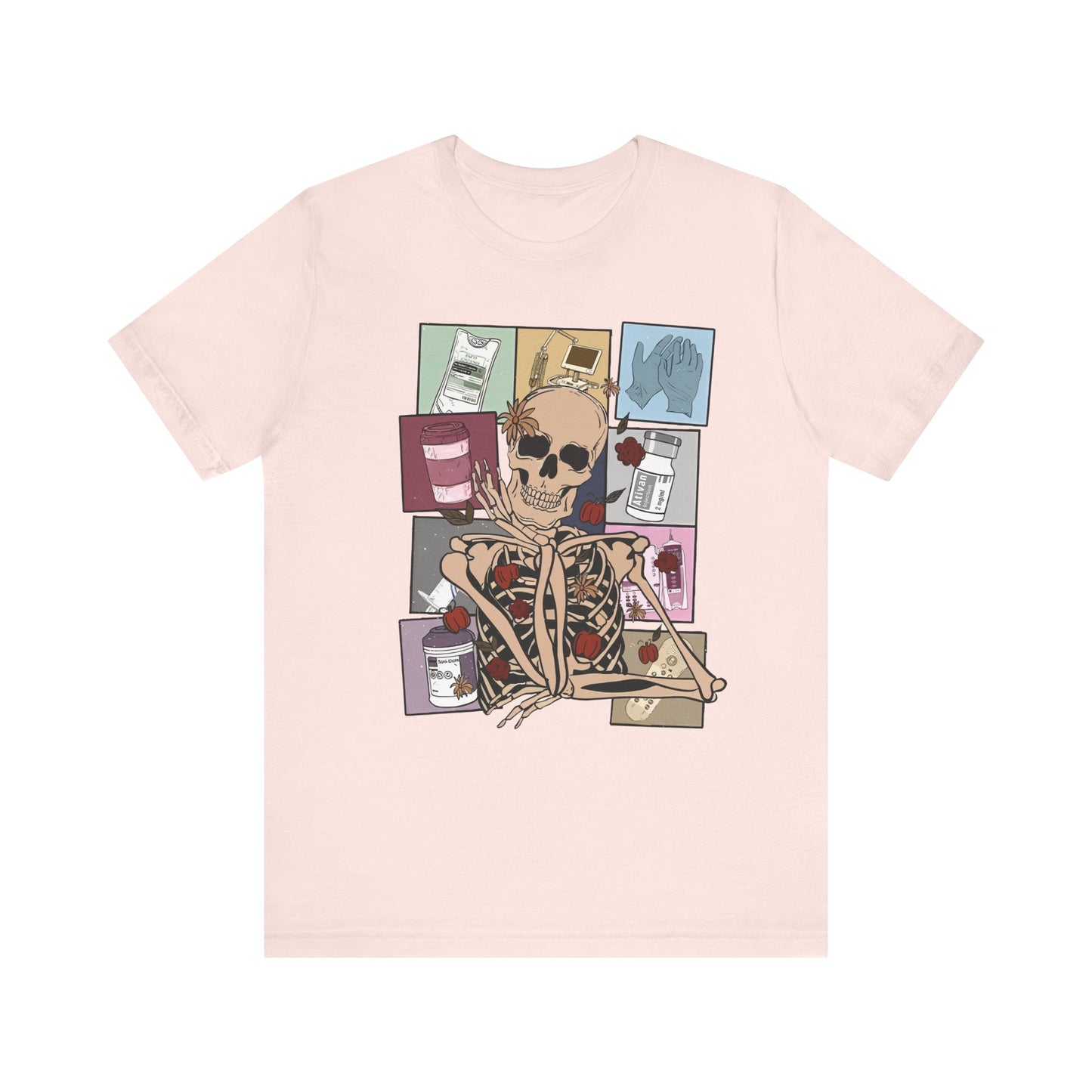 Funny skeleton nurse tshirt, Halloween sweatshirt, spooky season, ER RN, NICU nurse,  Halloween Nurse,, floral Halloween ghost,