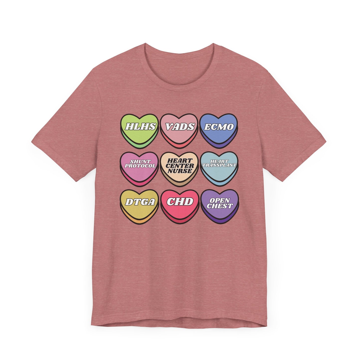 Heart Center Nurse Valentine’s Day comfy Bella Canvas T shirt , Cute Candy Heart Sayings, match your coworkers this Valentine’s Day