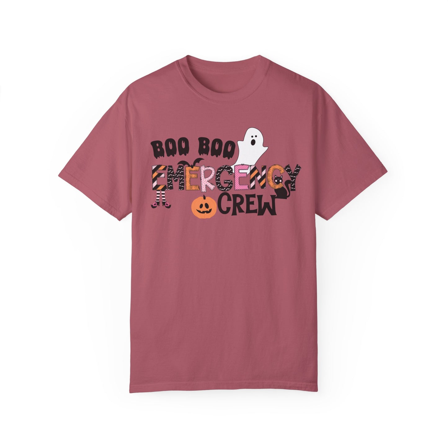 Boo boo crew nurse shirt, emergency nurse, RN Halloween shirt , comfort colors pink and orange ghost shirt, boo,  ER RN, medical shirt