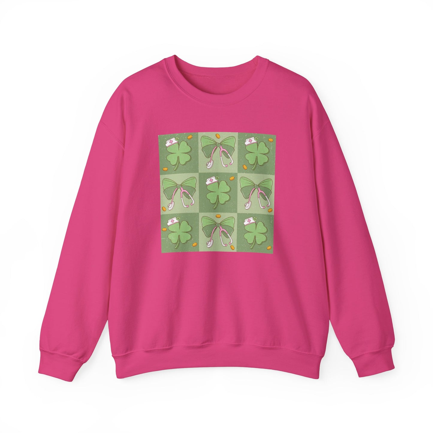 Cute Plaid Nurse St. Patricks Day Sweatshirt,  RN sweatershirt, ER Nurse, NICU Nurse, PICU nurse, clover, lucky nurse sweatshirt.