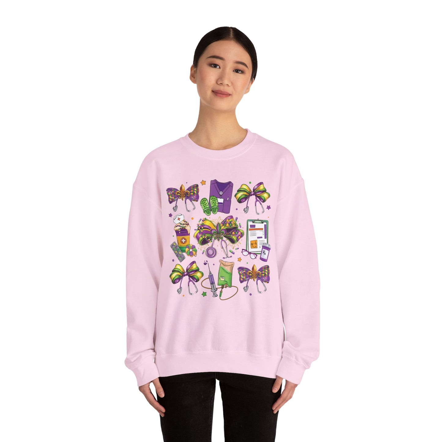 Mardi Gras Nurse Gildan Sweatshirt