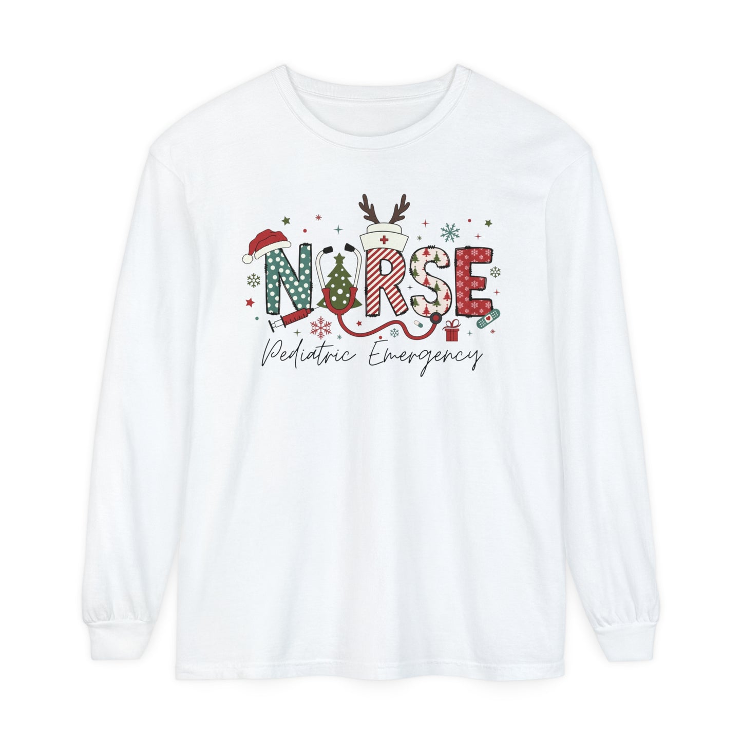 Pediatric Christmas sweatshirt, Festive shirt,Nurse Christmas Long Sleeve, comfort colors, perfect for groups!