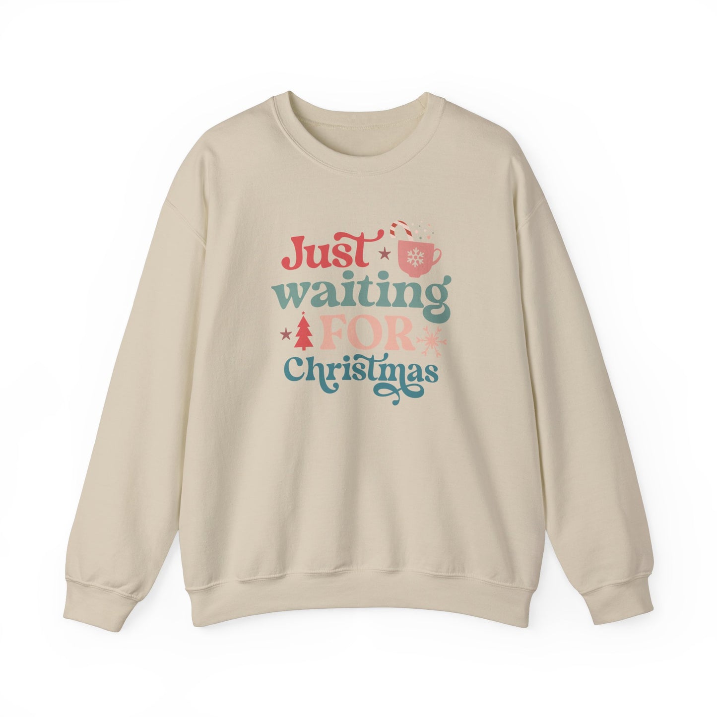 Just Waiting For Christmas Cozy Coffee Sweatshirt