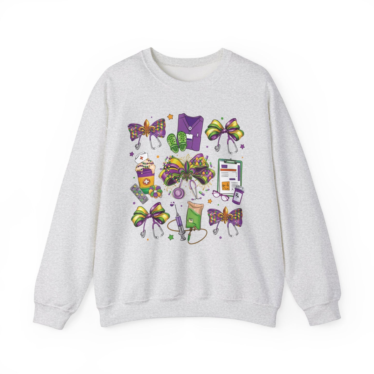 Mardi Gras Nurse Gildan Sweatshirt