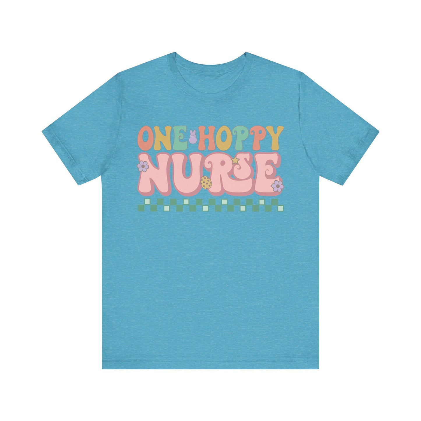 One Hoppy Nurse Easter Women Shirt, Retro Chick, Nurse shirt, teacher shirt, Easter nurse, punny shirt, funny woman shirt.