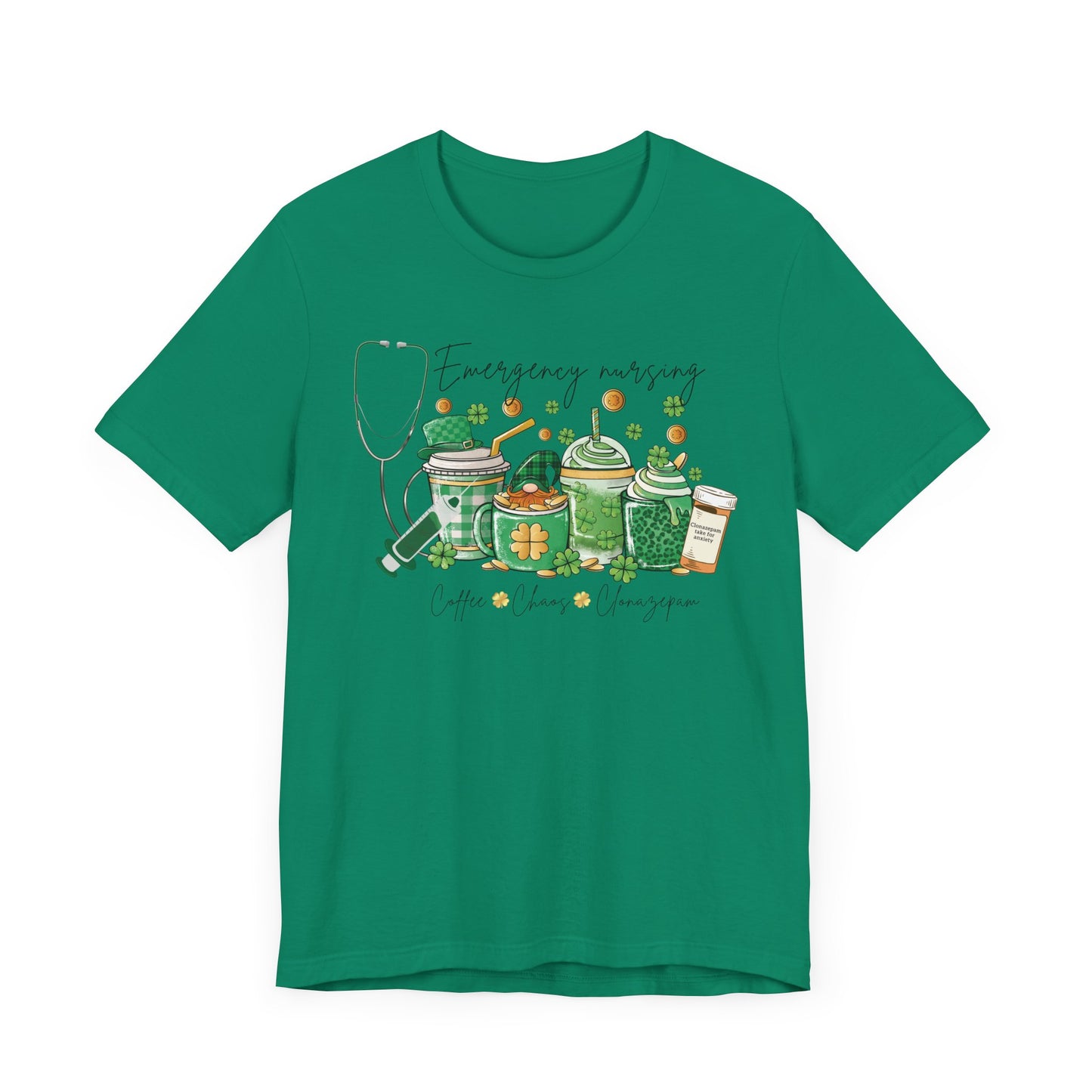 Emergency nurse Coffee Chaos St Patrick’s Day Shirt
